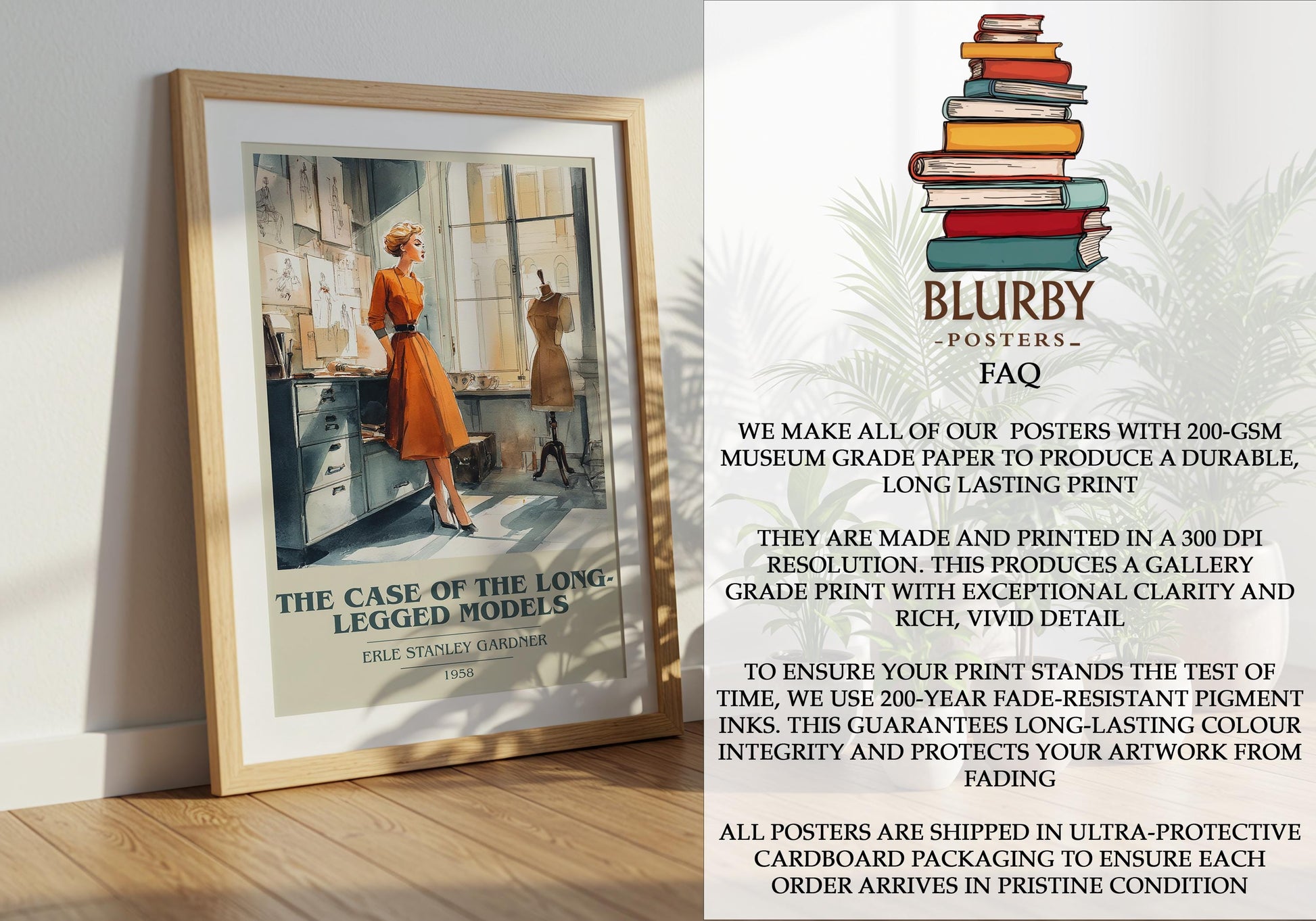 The Case Of The Long-Legged Models by Erle Stanley Gardner | Book Poster | Literary Art Gift For Book Lover | Novel Inspired Wall Art