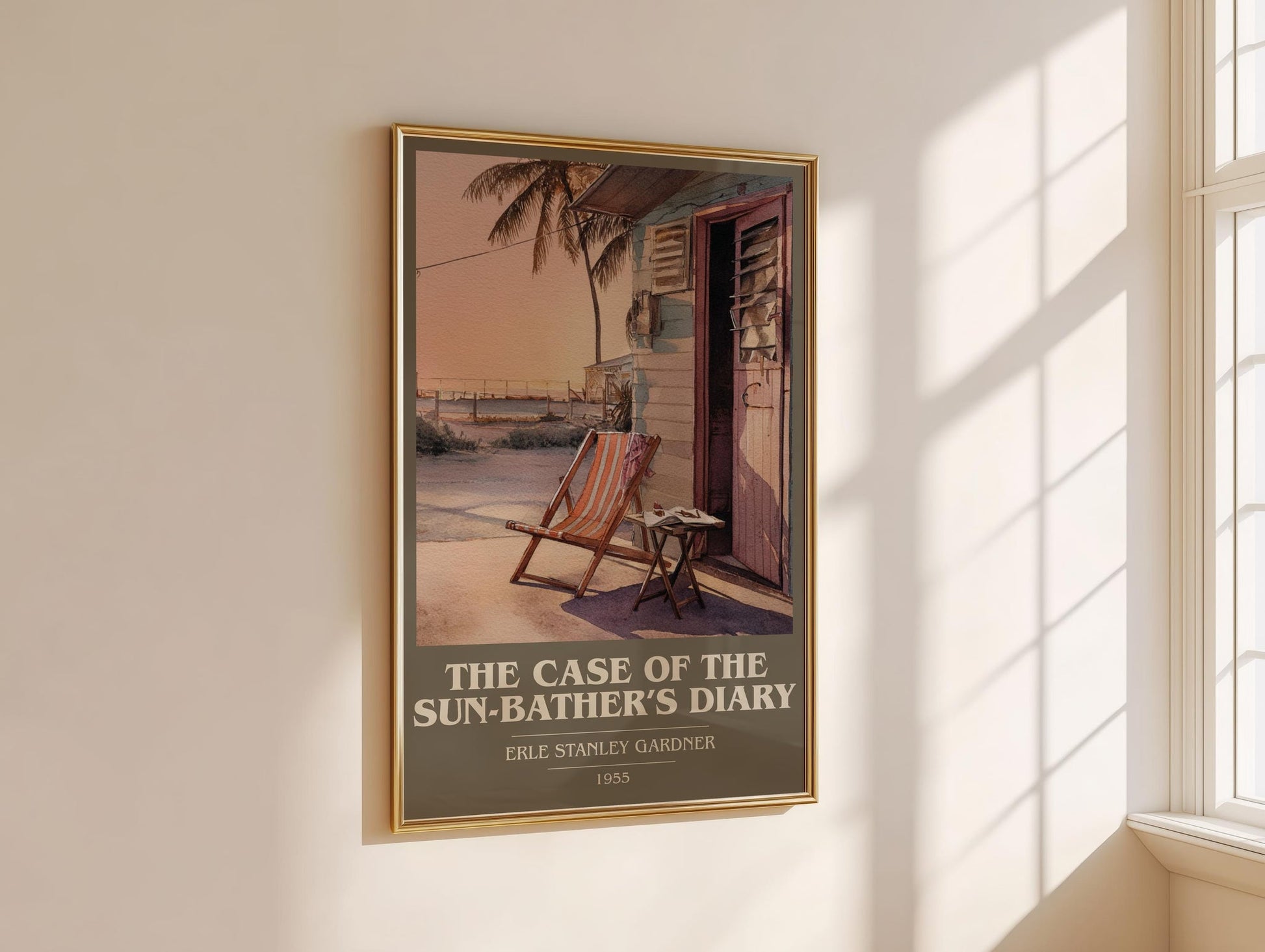 The Case of the Sun Bather's Diary book cover book poster framed on wall – mystery wall art