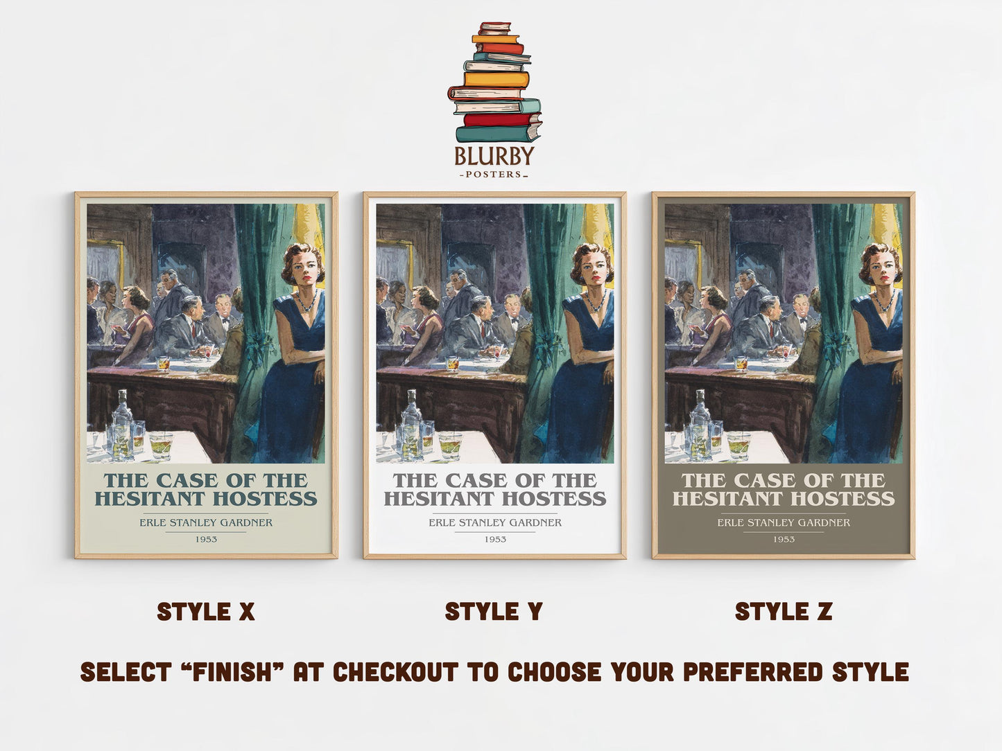 The Case Of The Hesitant Hostess by Erle Stanley Gardner | Book Poster | Literary Art Gift For Book Lover | Novel Inspired Wall Art