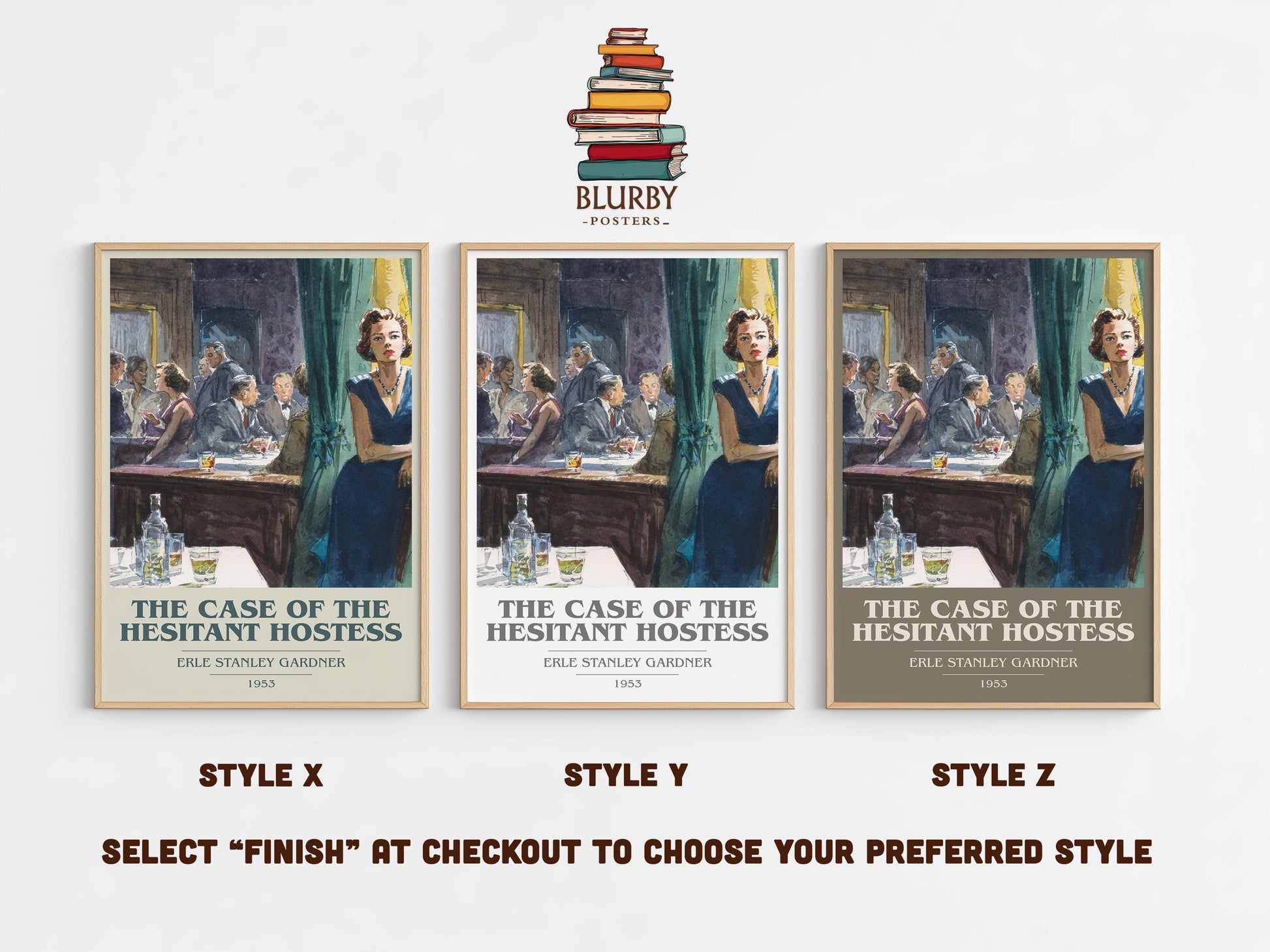 The Case Of The Hesitant Hostess by Erle Stanley Gardner | Book Poster | Literary Art Gift For Book Lover | Novel Inspired Wall Art