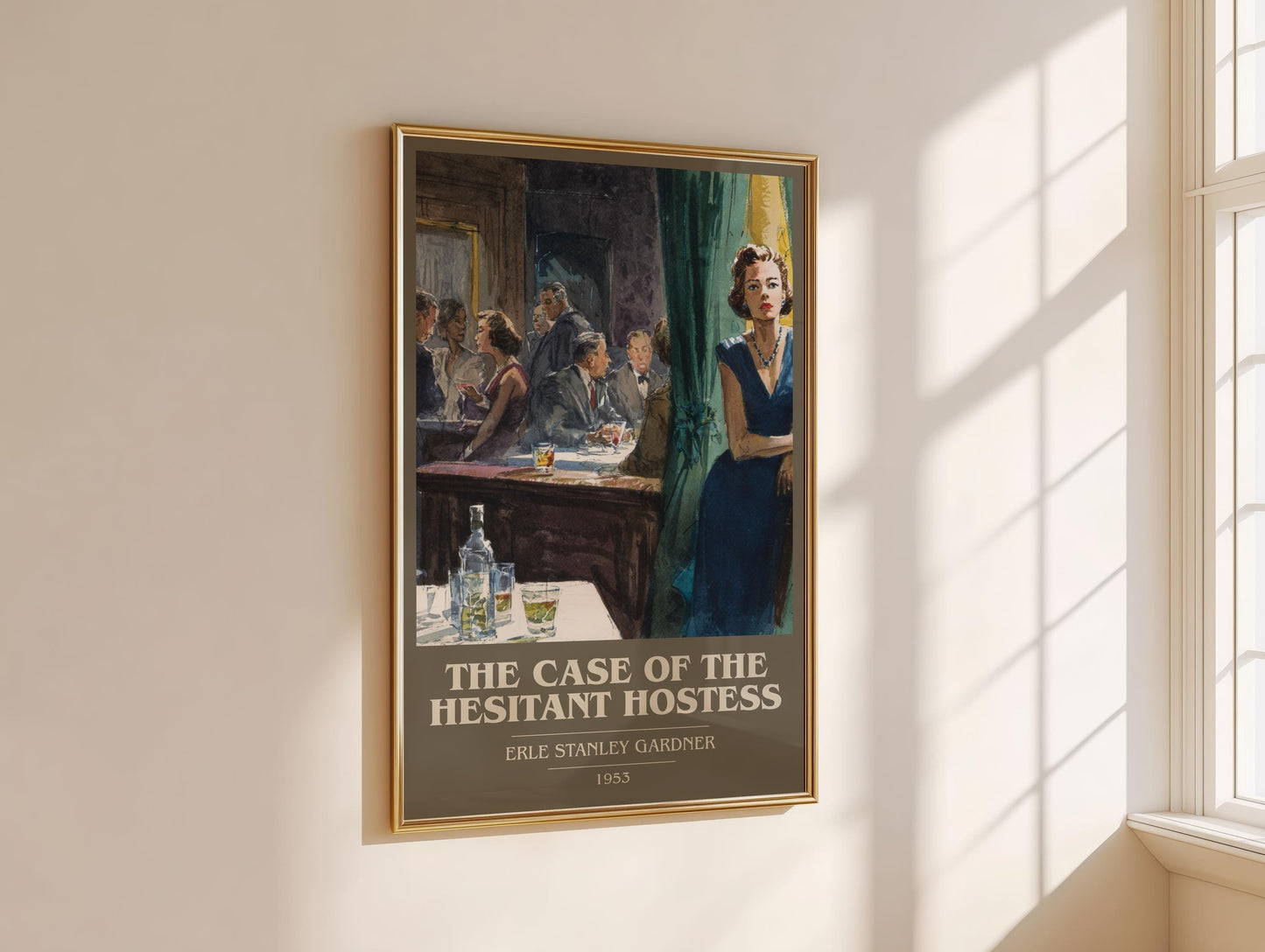 The Case Of The Hesitant Hostess by Erle Stanley Gardner | Book Poster | Literary Art Gift For Book Lover | Novel Inspired Wall Art