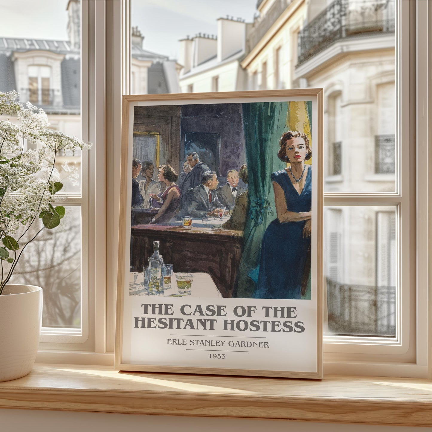 The Case Of The Hesitant Hostess by Erle Stanley Gardner | Book Poster | Literary Art Gift For Book Lover | Novel Inspired Wall Art