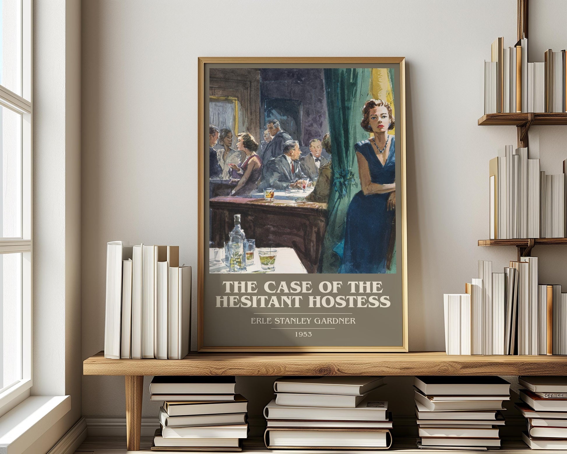 The Case Of The Hesitant Hostess by Erle Stanley Gardner | Book Poster | Literary Art Gift For Book Lover | Novel Inspired Wall Art