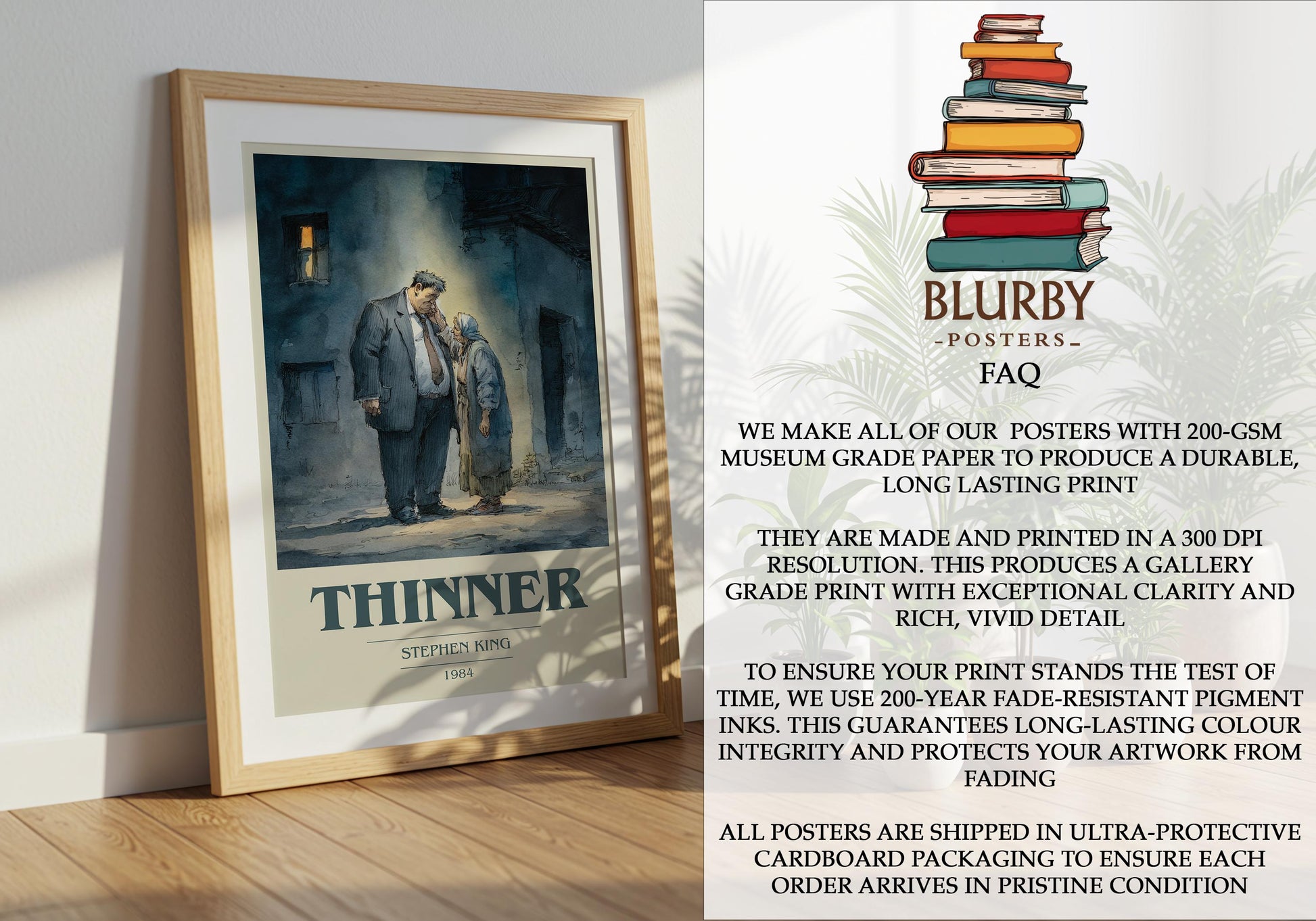 Thinner by Stephen King | Book Poster | Literary Art Gift For Book Lover | Novel Inspired Wall Art