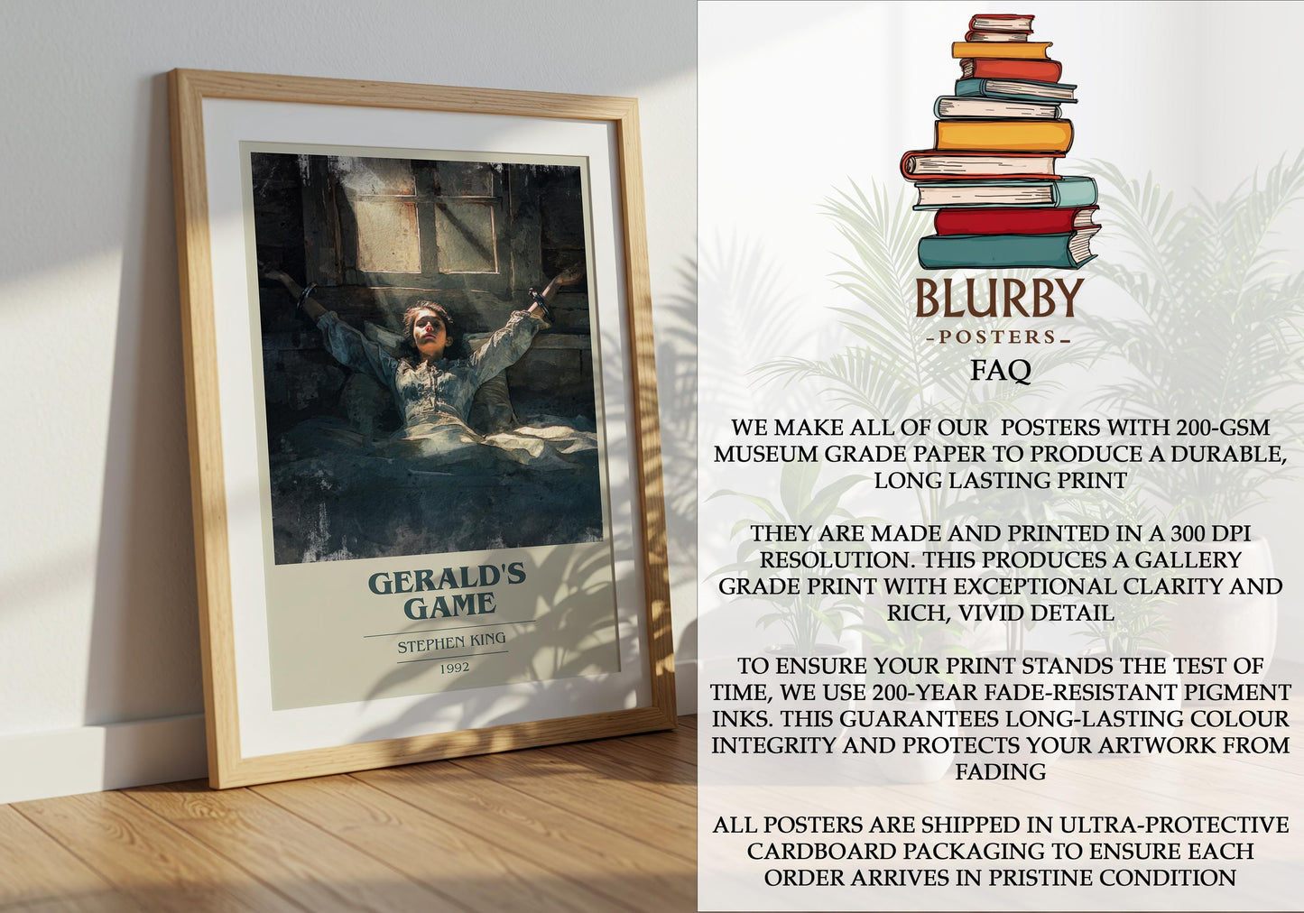 Gerald's Game by Stephen King | Book Poster | Literary Art Gift For Book Lover | Novel Inspired Wall Art