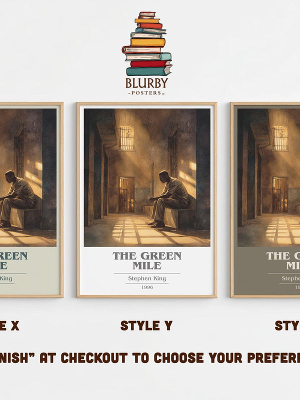 The Green Mile book cover print in frame leaning in hallway – horror wall art