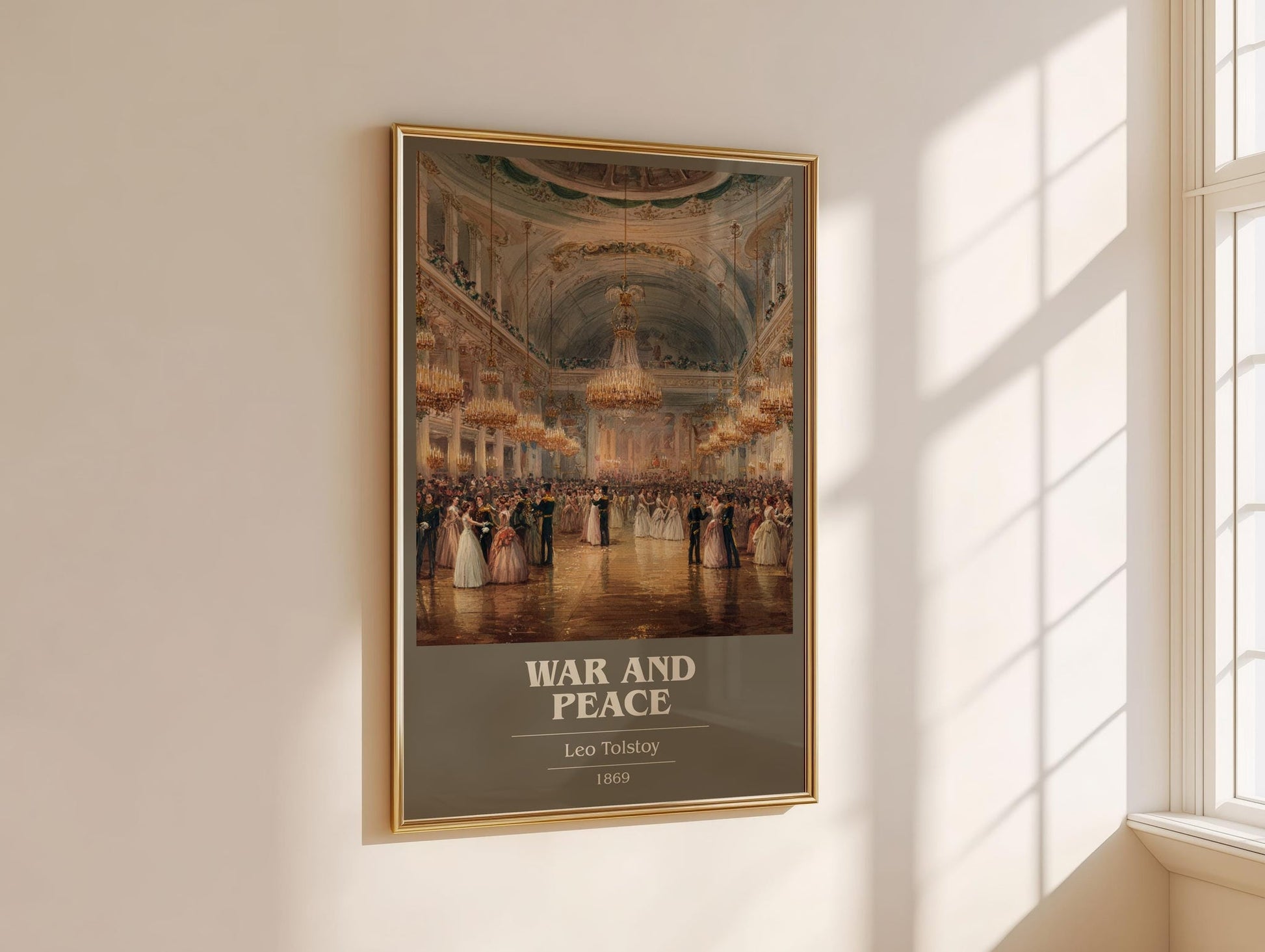 War and Peace book cover book poster framed on wall – historical fiction wall art