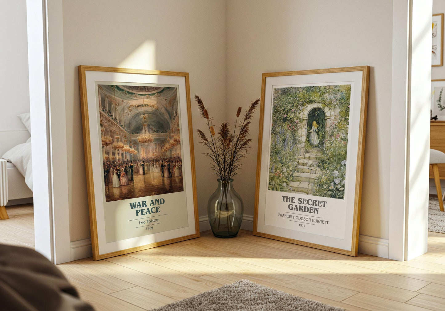 War and Peace book cover poster paired in gallery wall – literary art prints