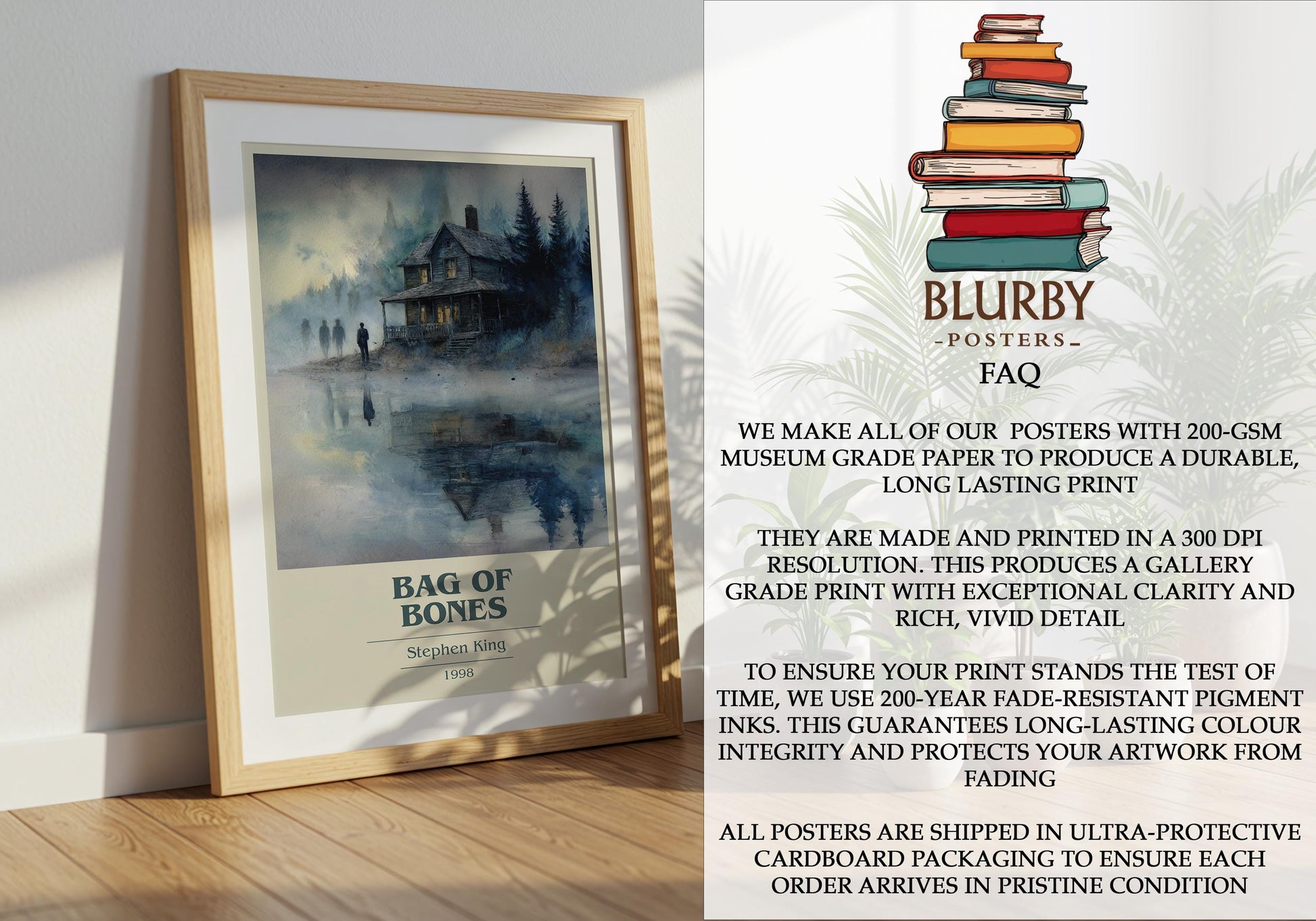 Bag of Bones by Stephen King | Book Poster | Literary Art Gift For Book Lover | Novel Inspired Wall Art | Free Delivery