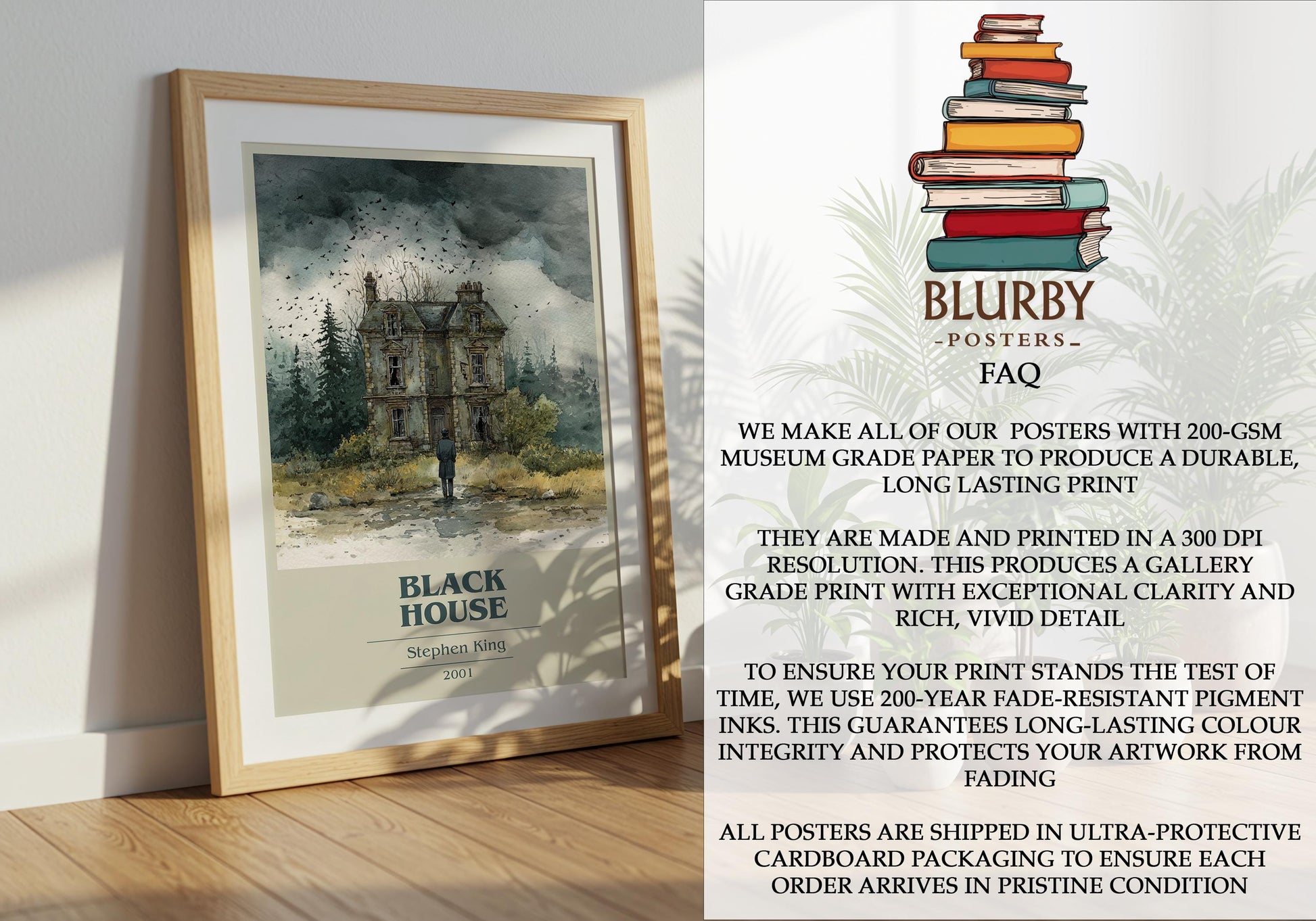 Black House by Stephen King | Book Poster | Literary Art Gift For Book Lover | Novel Inspired Wall Art | Free Delivery