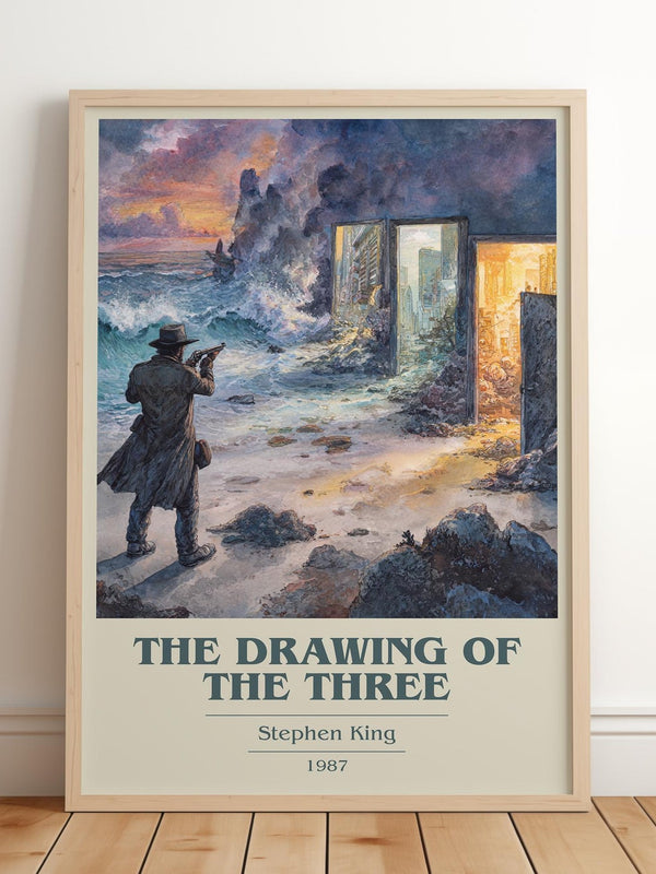 The Drawing of the Three book cover print in frame leaning in hallway – fantasy wall art