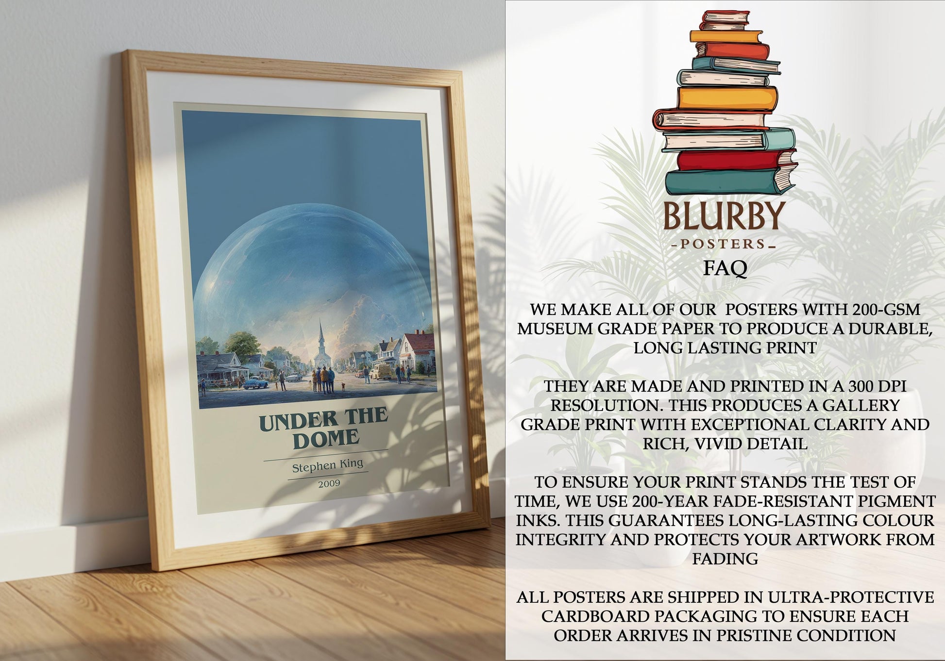 Under The Dome by Stephen King | Book Poster | Literary Art Gift For Book Lover | Novel Inspired Wall Art | Free Delivery