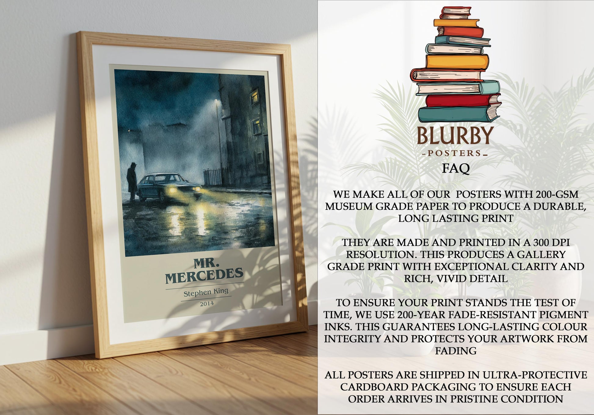 Mr. Mercedes by Stephen King | Book Poster | Literary Art Gift For Book Lover | Novel Inspired Wall Art | Free Delivery