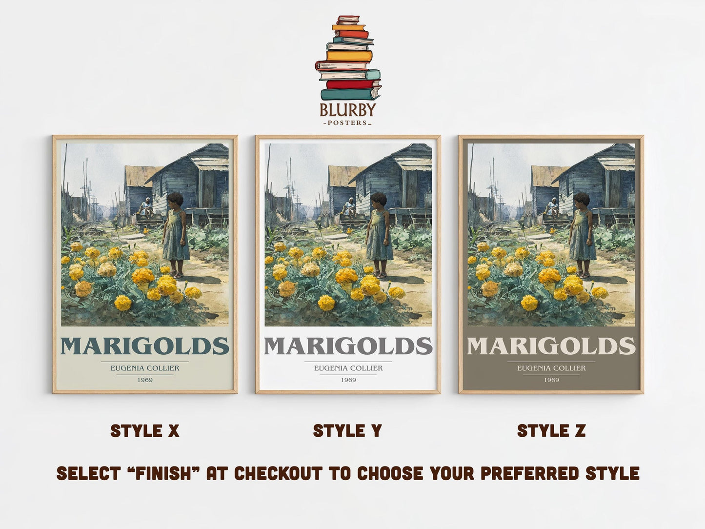 Marigolds book cover poster colour and style options – Eugenia Collier book art
