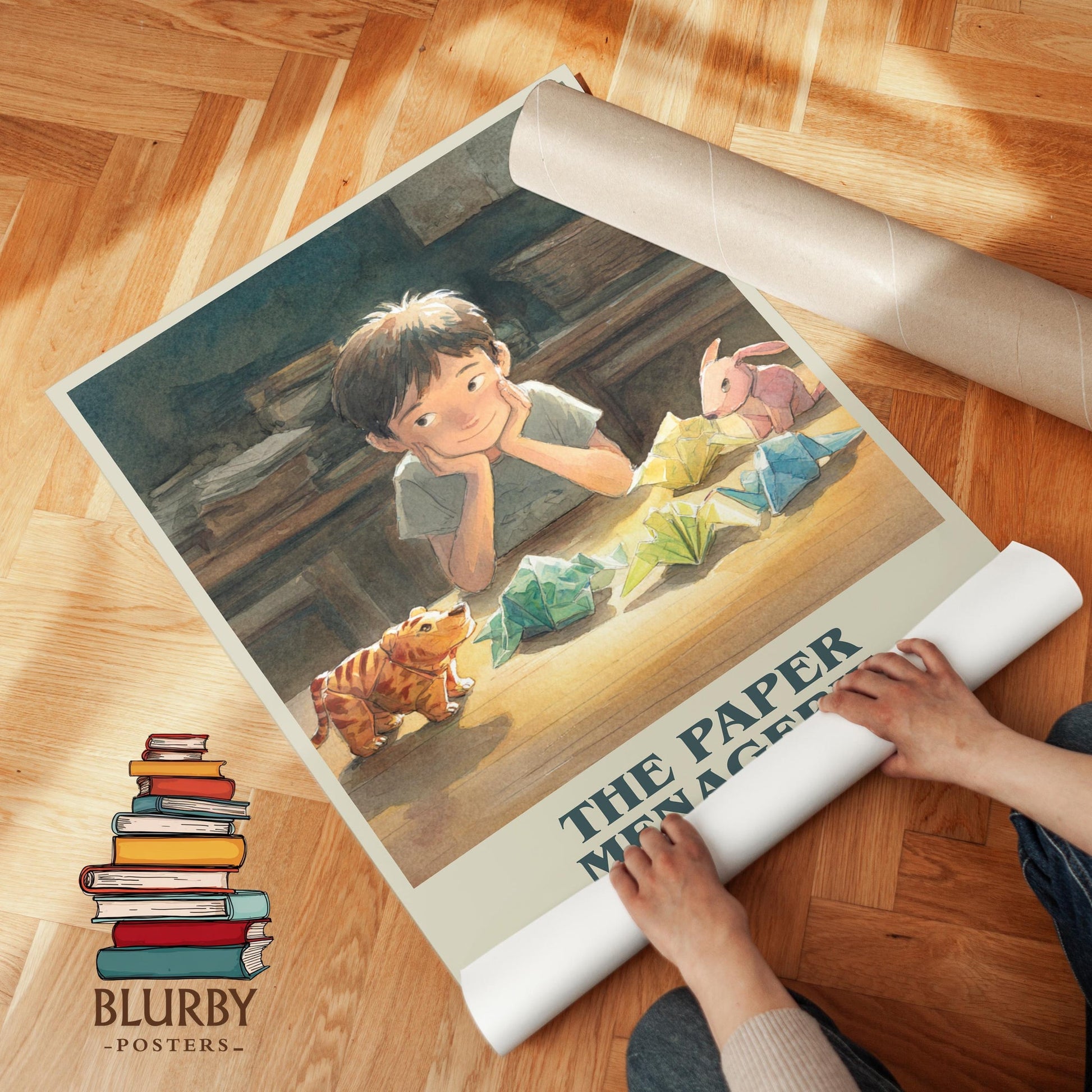 The Paper Menagerie book poster packaging – museum-quality print rolled in protective tube