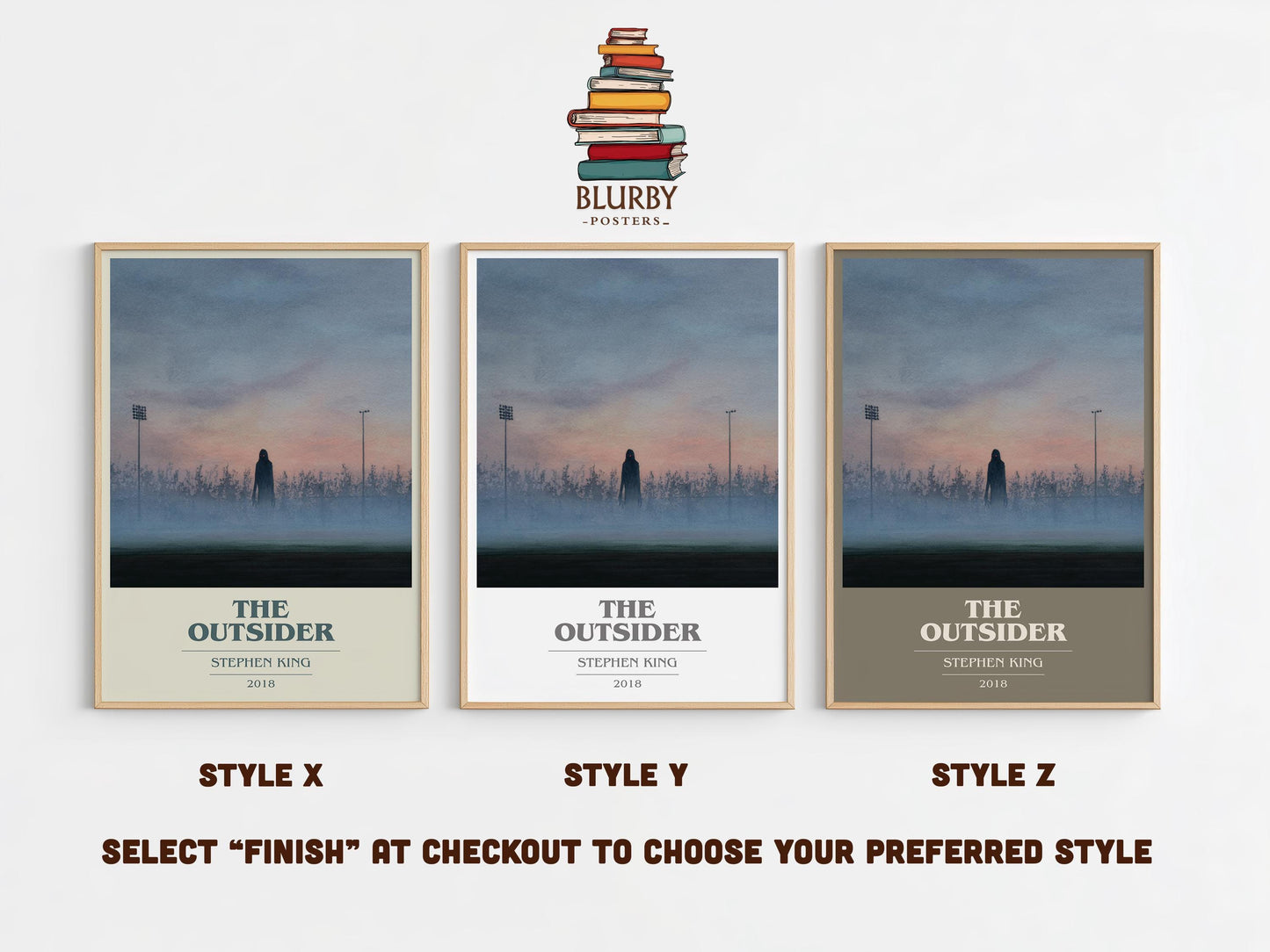 The Outsider by Stephen King | Book Poster | Literary Art Gift For Book Lover | Novel Inspired Wall Art | Free Delivery