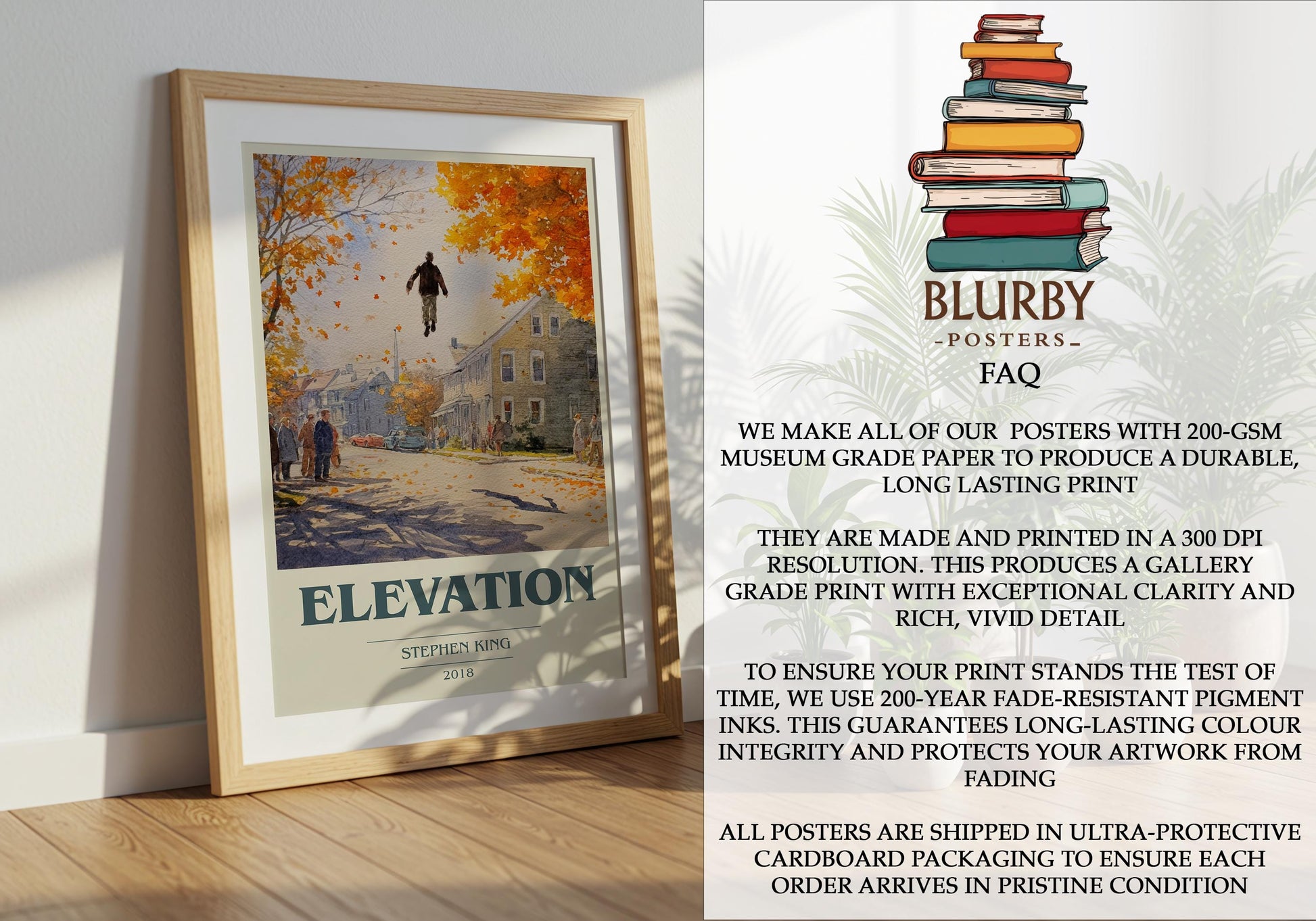 Elevation by Stephen King | Book Poster | Literary Art Gift For Book Lover | Novel Inspired Wall Art | Free Delivery