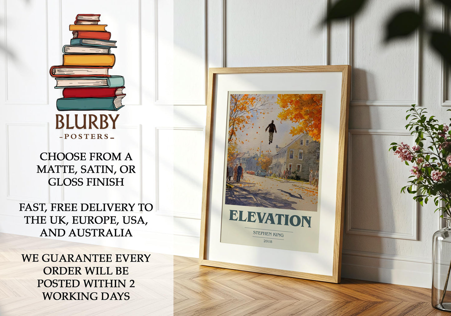 Elevation by Stephen King | Book Poster | Literary Art Gift For Book Lover | Novel Inspired Wall Art | Free Delivery
