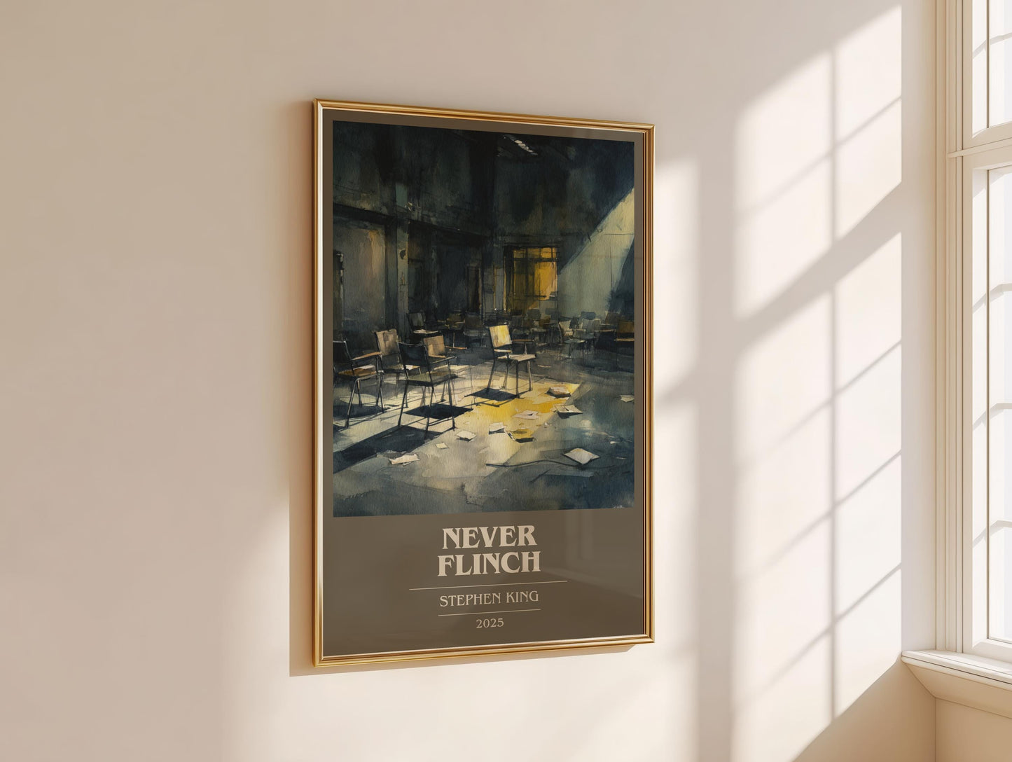 Never Flinch by Stephen King | Book Poster | Literary Art Gift For Book Lover | Novel Inspired Wall Art | Free Delivery