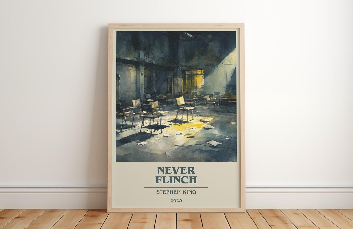 Never Flinch by Stephen King | Book Poster | Literary Art Gift For Book Lover | Novel Inspired Wall Art | Free Delivery