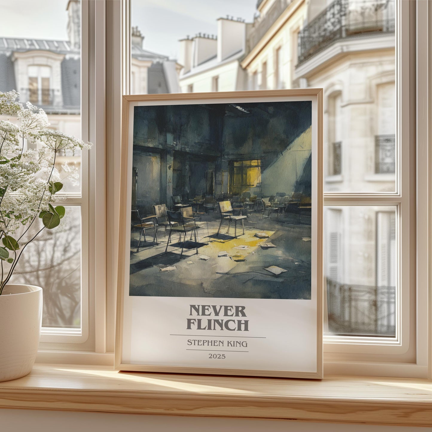 Never Flinch by Stephen King | Book Poster | Literary Art Gift For Book Lover | Novel Inspired Wall Art | Free Delivery