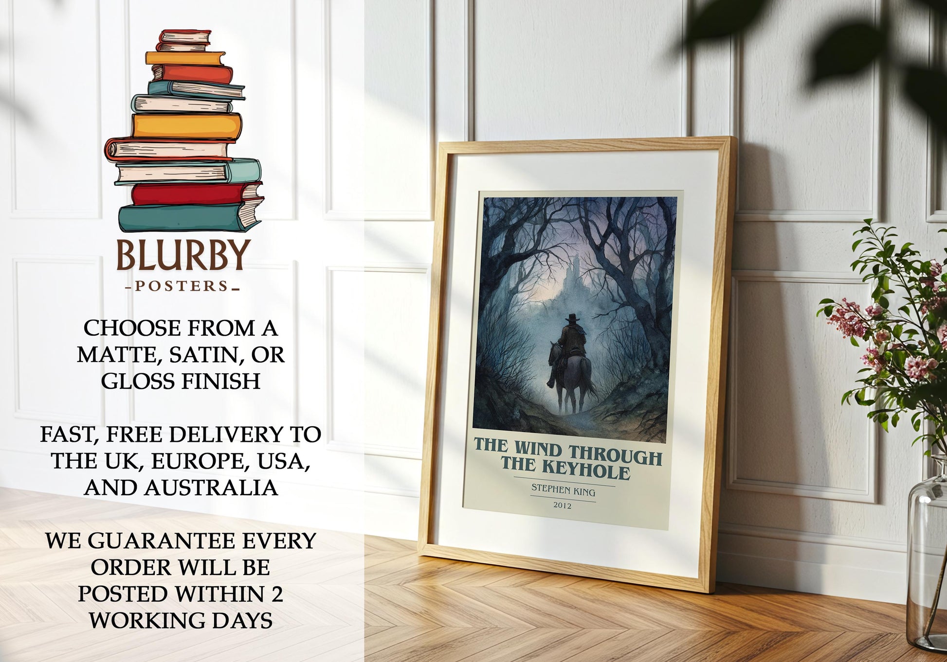 The Wind Through The Keyhole by Stephen King | Book Poster | Literary Art Gift For Book Lover | Novel Inspired Wall Art | Free Delivery