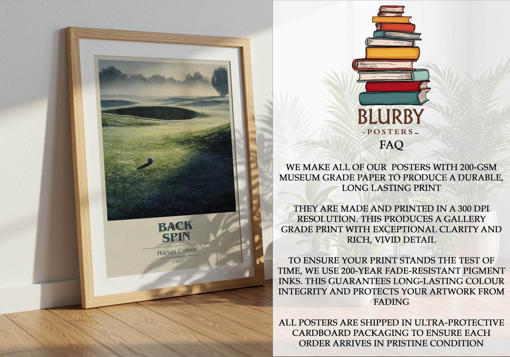 Back Spin by Harlan Coben | Book Poster | Literary Art Gift For Book Lover | Novel Inspired Wall Art | Free Delivery