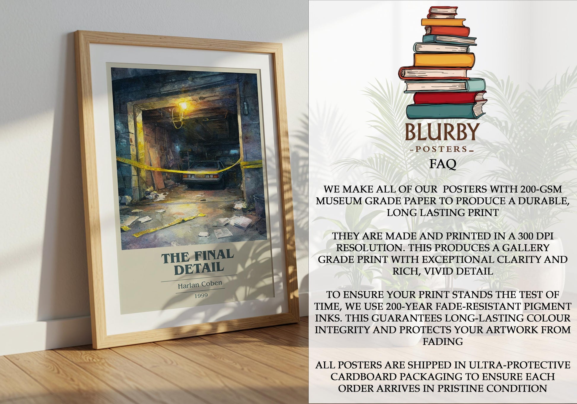 The Final Detail by Harlan Coben | Book Poster | Literary Art Gift For Book Lover | Novel Inspired Wall Art | Free Delivery