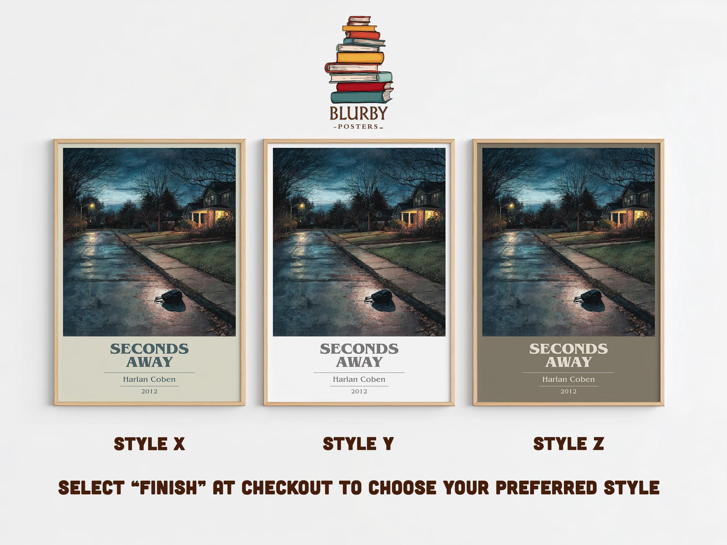 Seconds Away by Harlan Coben | Book Poster | Literary Art Gift For Book Lover | Novel Inspired Wall Art | Free Delivery