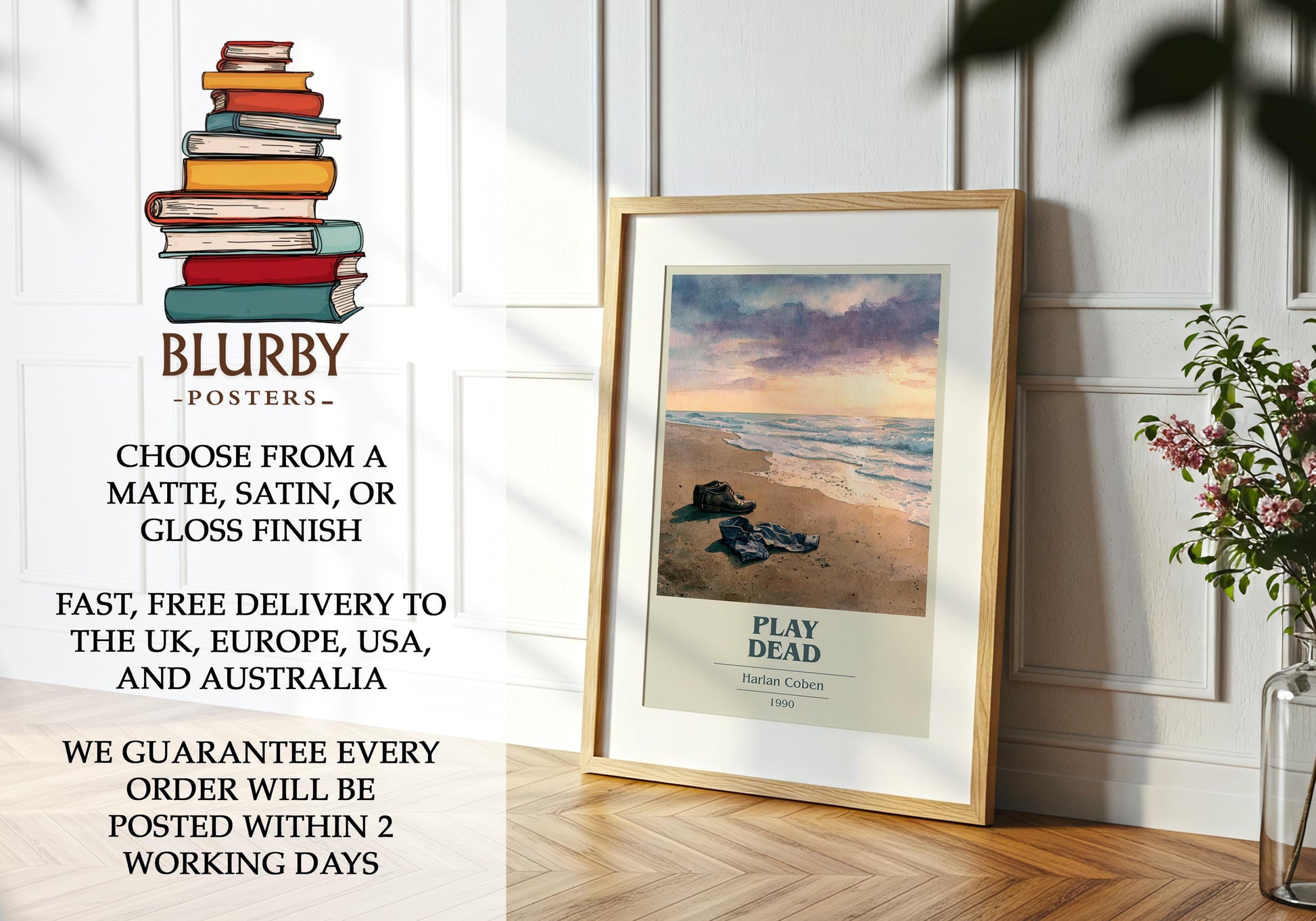 Play Dead by Harlan Coben | Book Poster | Literary Art Gift For Book Lover | Novel Inspired Wall Art | Free Delivery