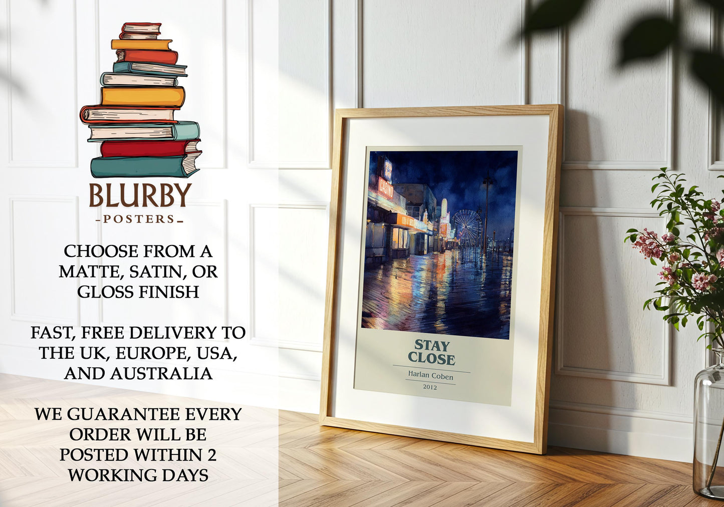 Stay Close by Harlan Coben | Book Poster | Literary Art Gift For Book Lover | Novel Inspired Wall Art | Free Delivery