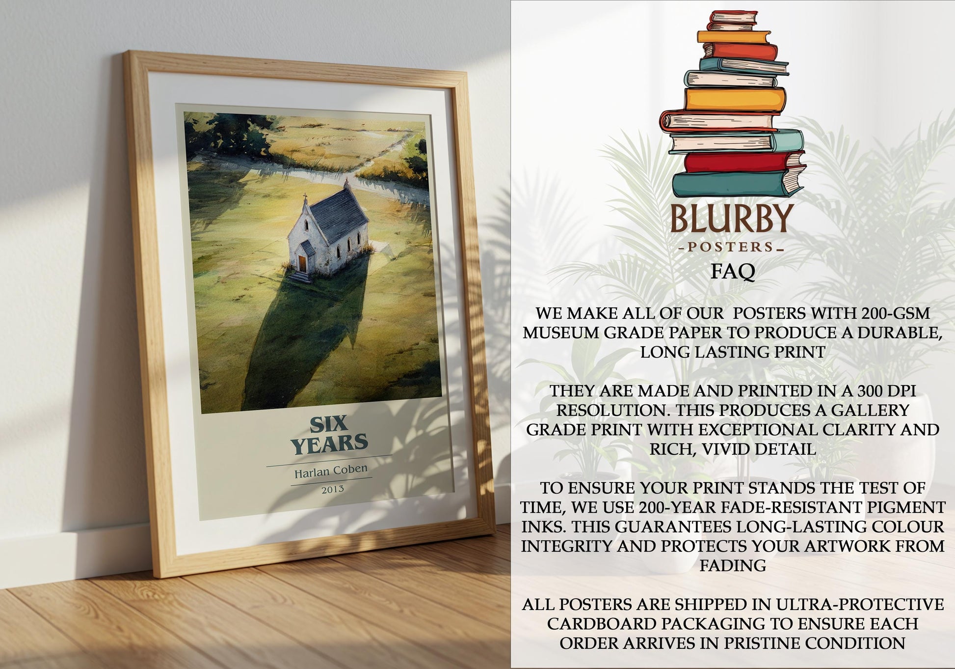 Six Years by Harlan Coben | Book Poster | Literary Art Gift For Book Lover | Novel Inspired Wall Art | Free Delivery