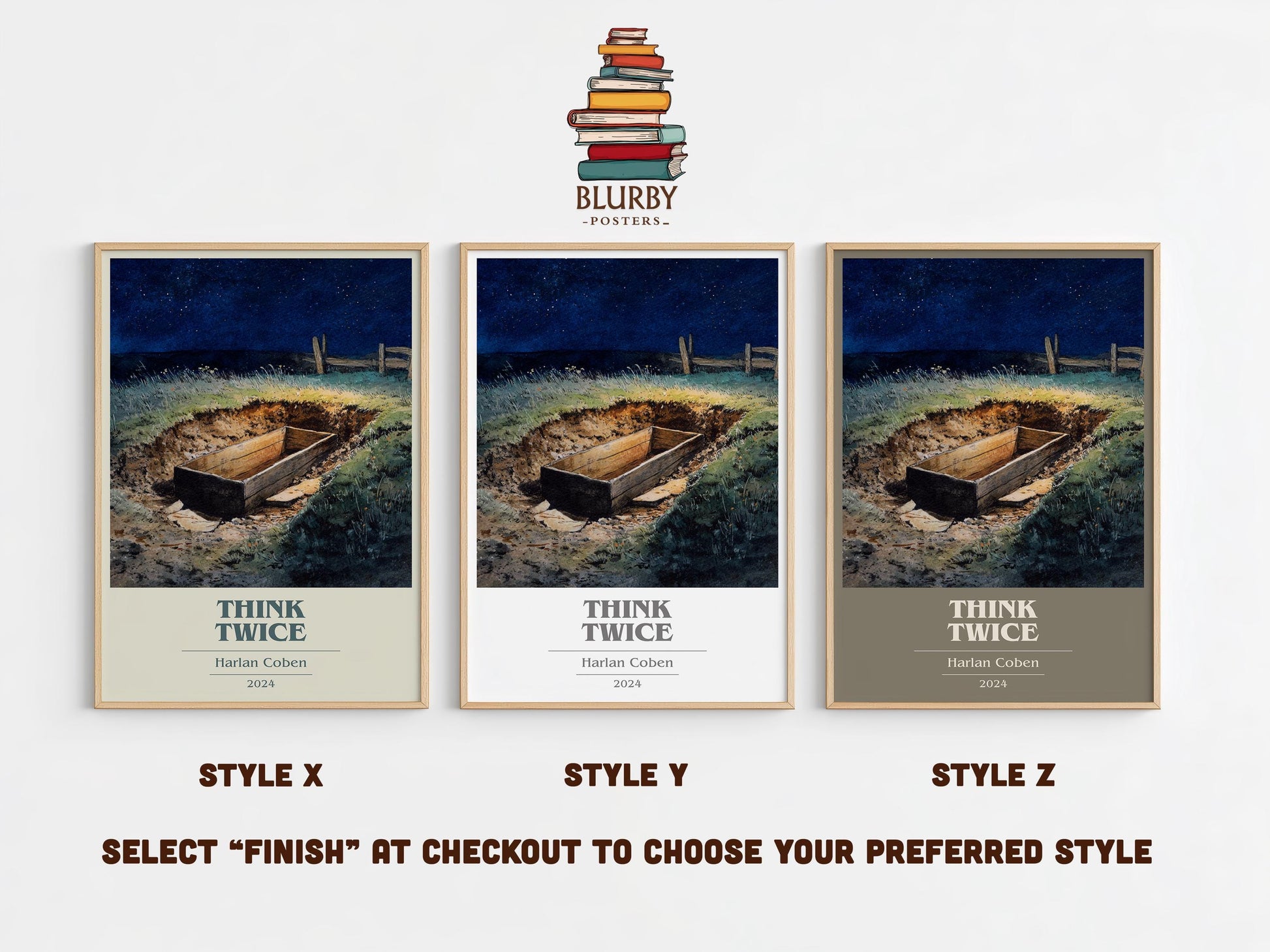 Think Twice by Harlan Coben | Book Poster | Literary Art Gift For Book Lover | Novel Inspired Wall Art | Free Delivery