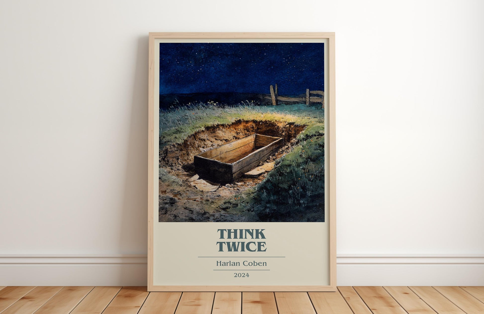 Think Twice by Harlan Coben | Book Poster | Literary Art Gift For Book Lover | Novel Inspired Wall Art | Free Delivery