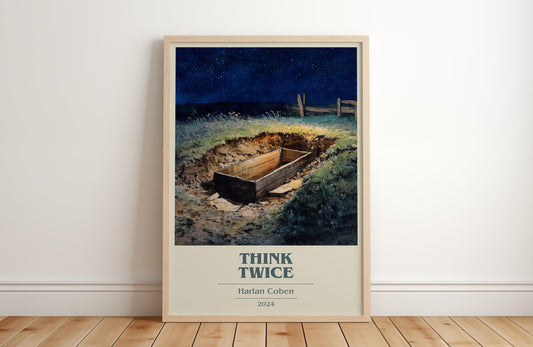 Think Twice by Harlan Coben | Book Poster | Literary Art Gift For Book Lover | Novel Inspired Wall Art | Free Delivery