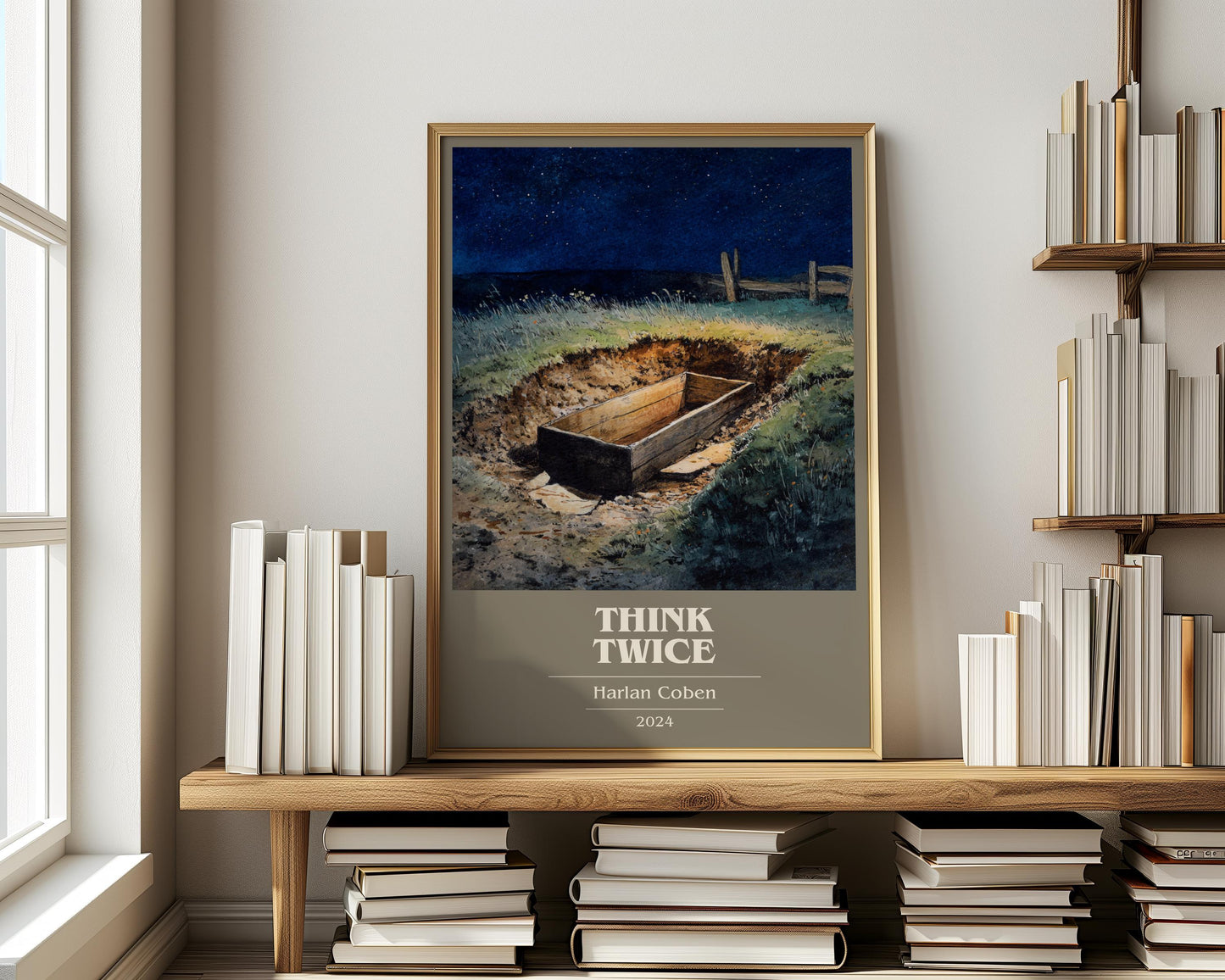 Think Twice by Harlan Coben | Book Poster | Literary Art Gift For Book Lover | Novel Inspired Wall Art | Free Delivery
