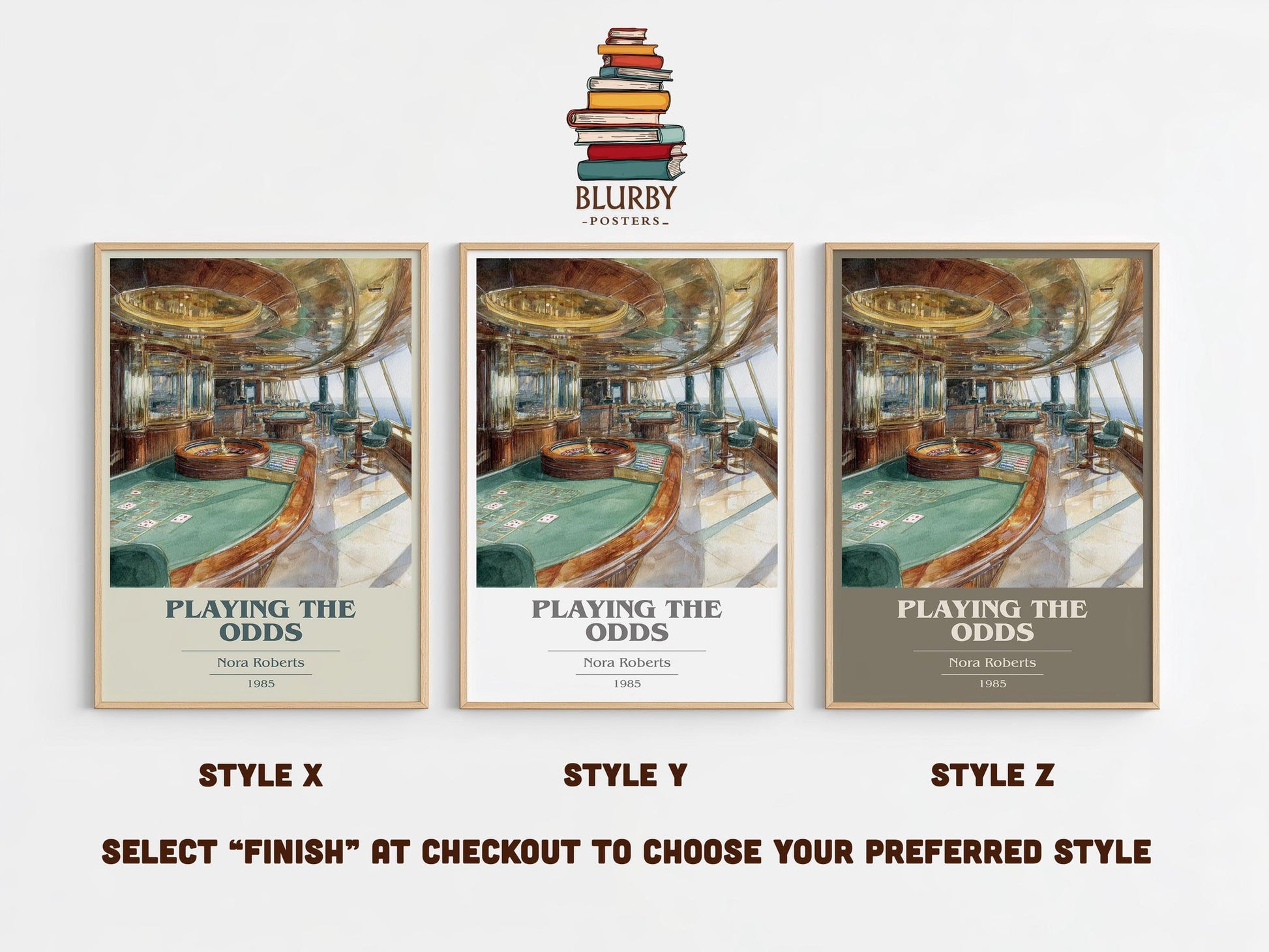 Playing the Odds book cover poster colour and style options – Nora Roberts book art