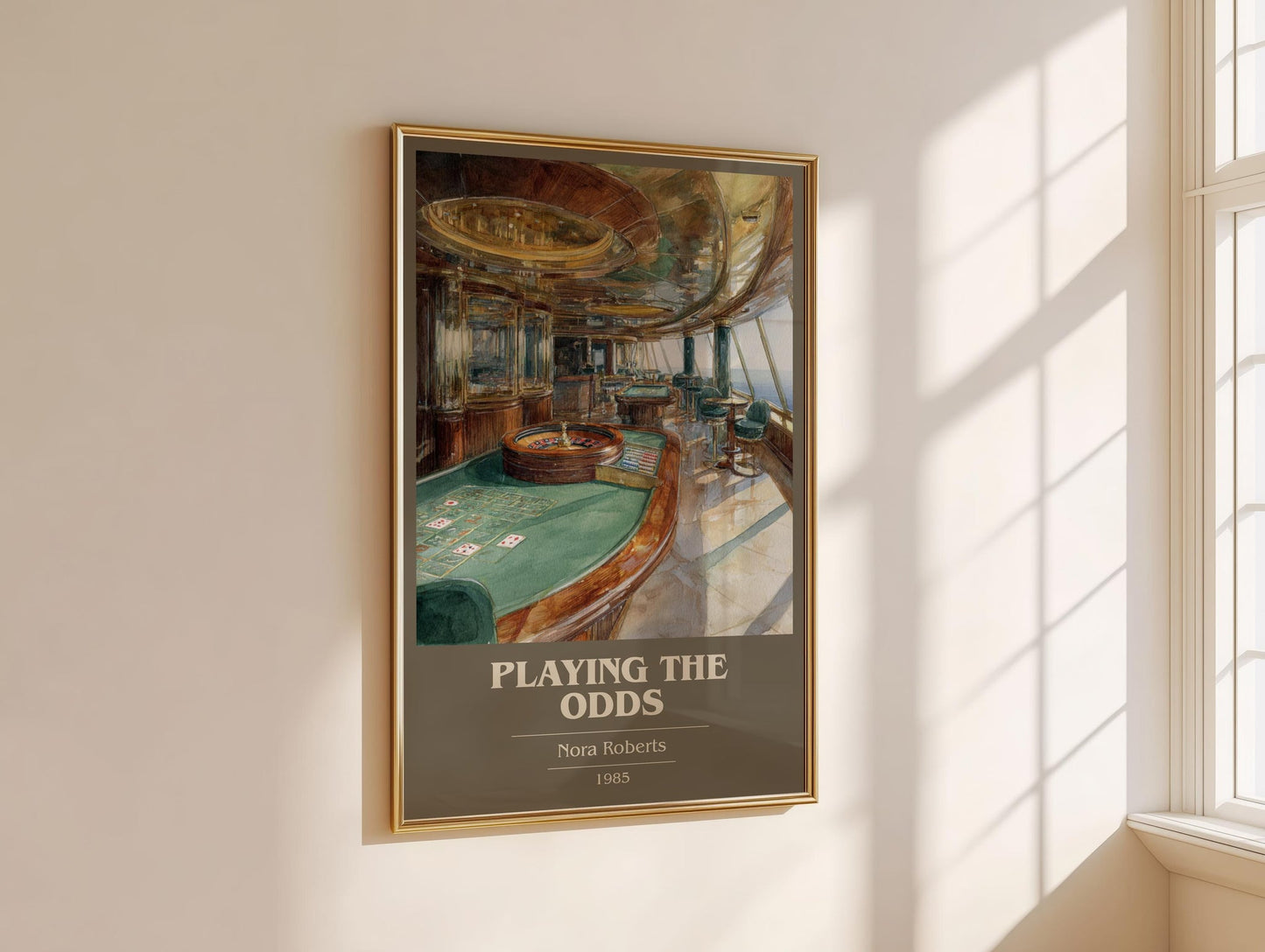 Playing the Odds book cover book poster framed on wall – romance wall art