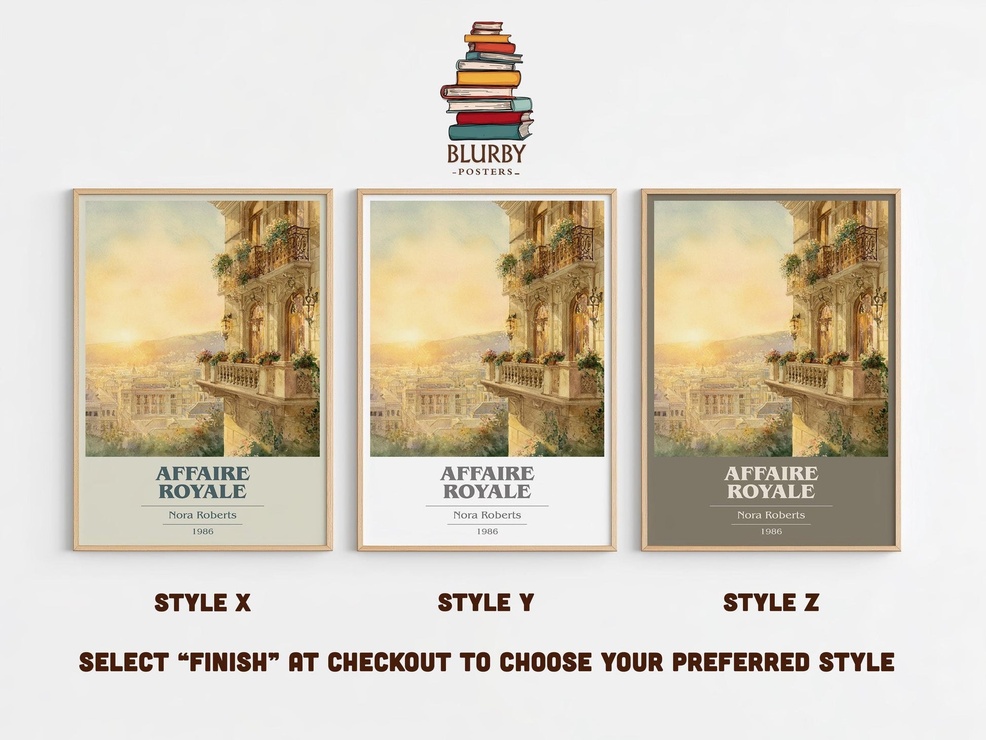 Affaire Royale book cover poster colour and style options – Nora Roberts book art