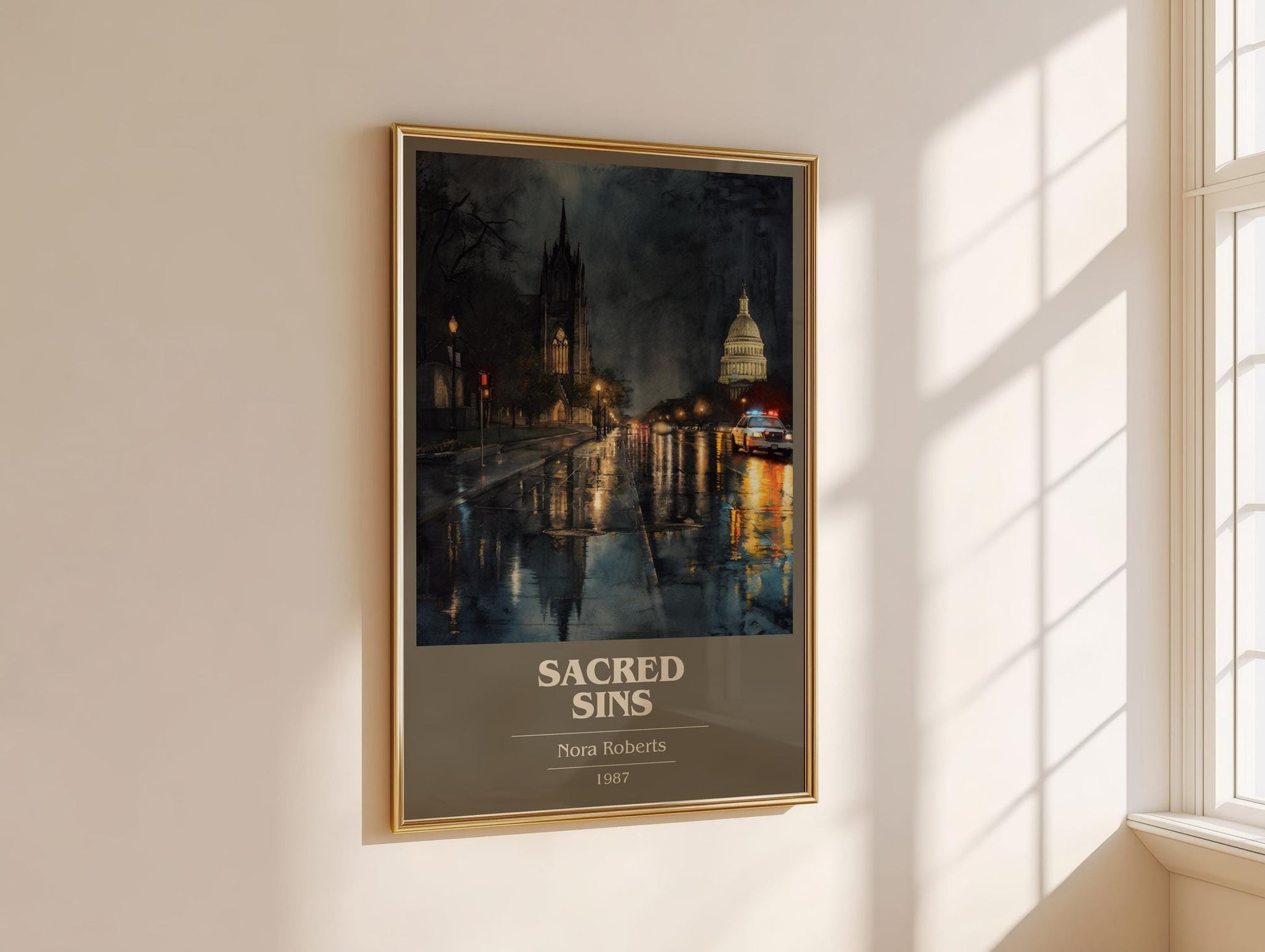 Sacred Sins book cover book poster framed on wall – thriller wall art