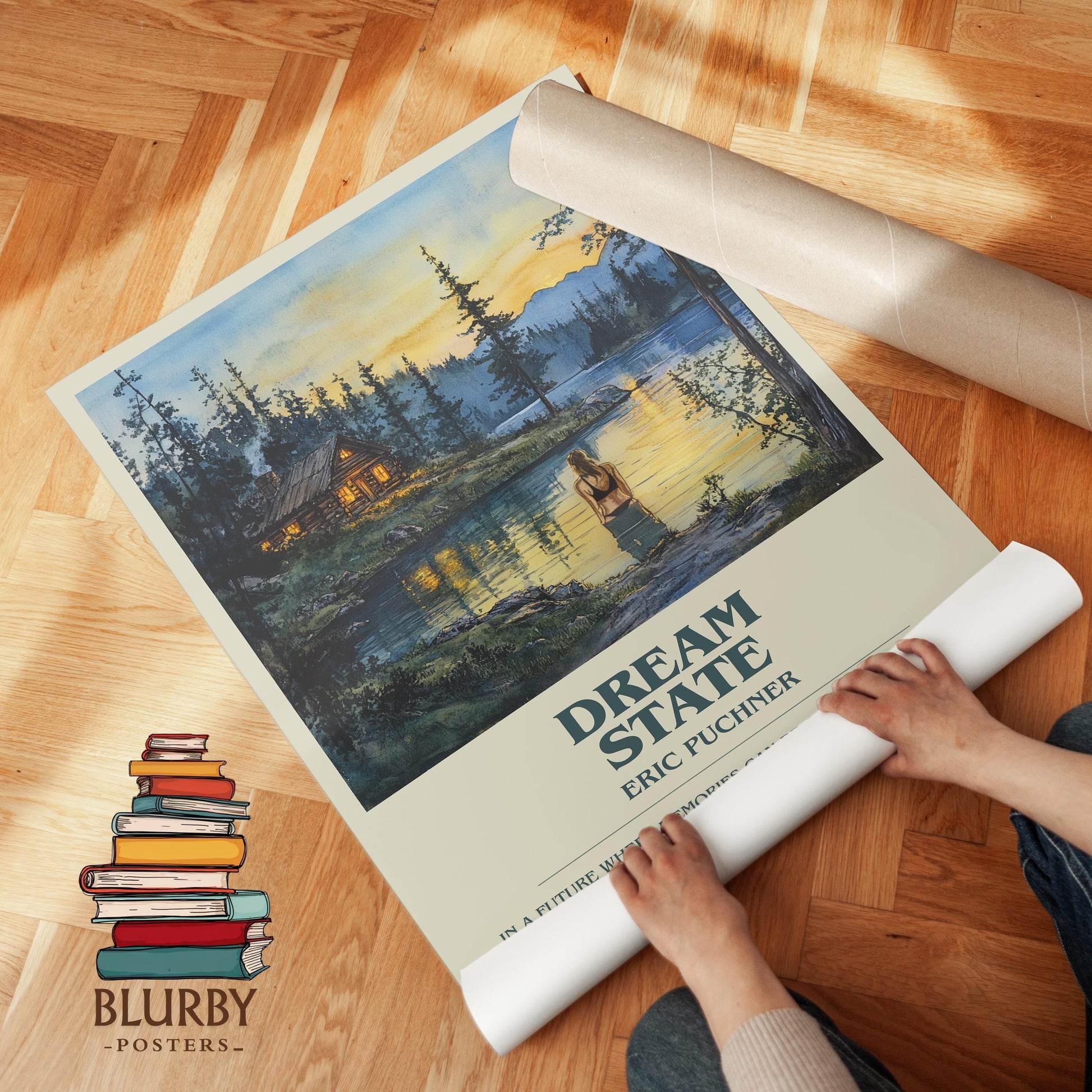 Dream State book poster packaging – museum-quality print rolled in protective tube