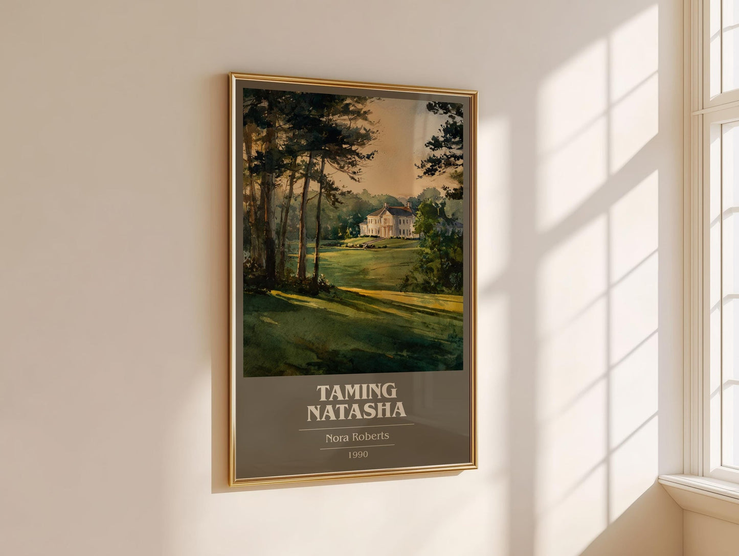 Taming Natasha book cover book poster framed on wall – romance wall art