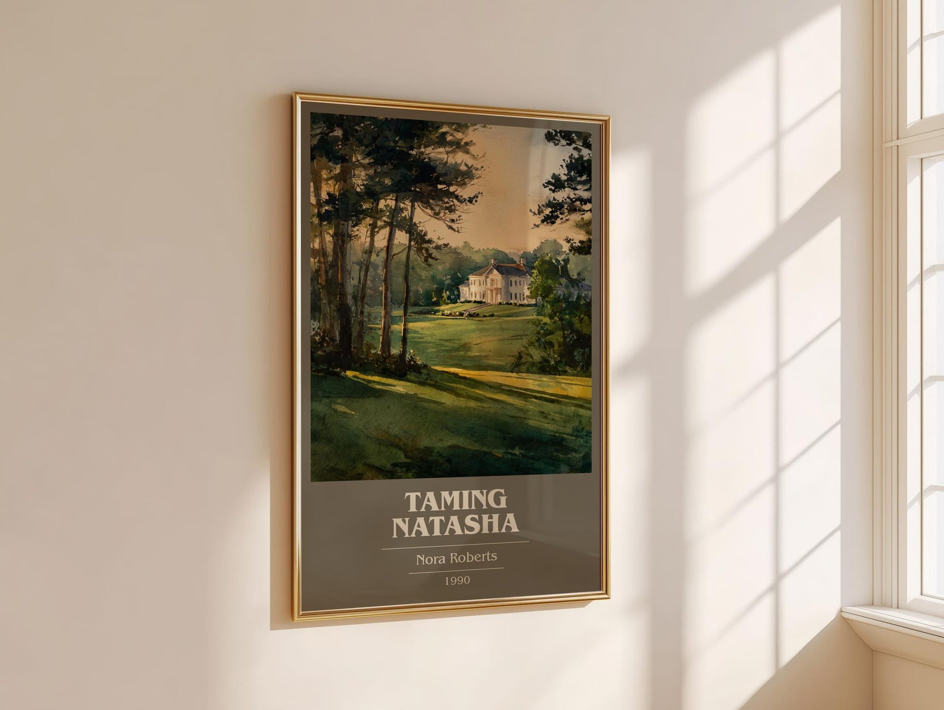 Taming Natasha book cover book poster framed on wall – romance wall art