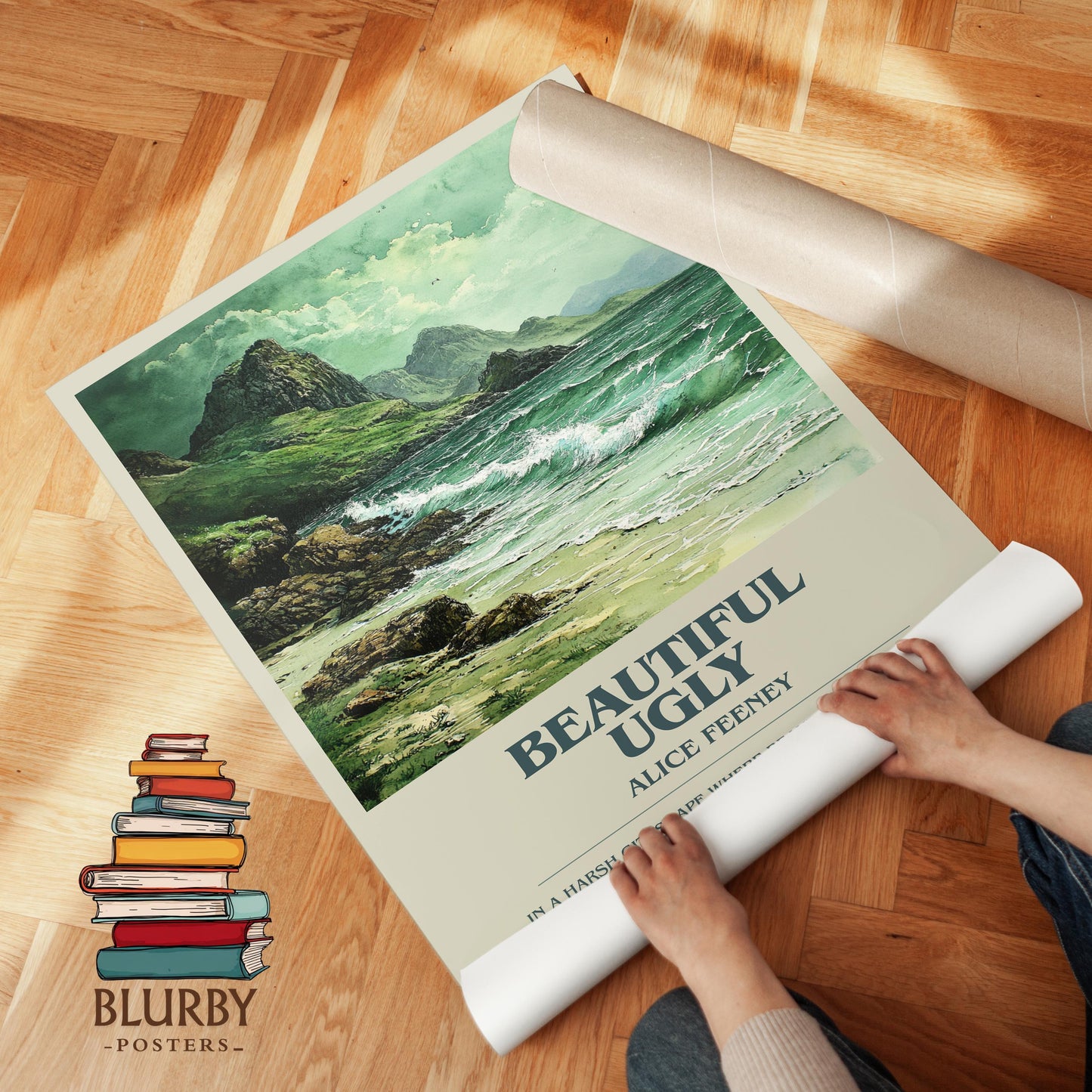 Beautiful Ugly by Alice Feeney | Descriptive Modern Book Art | Poster