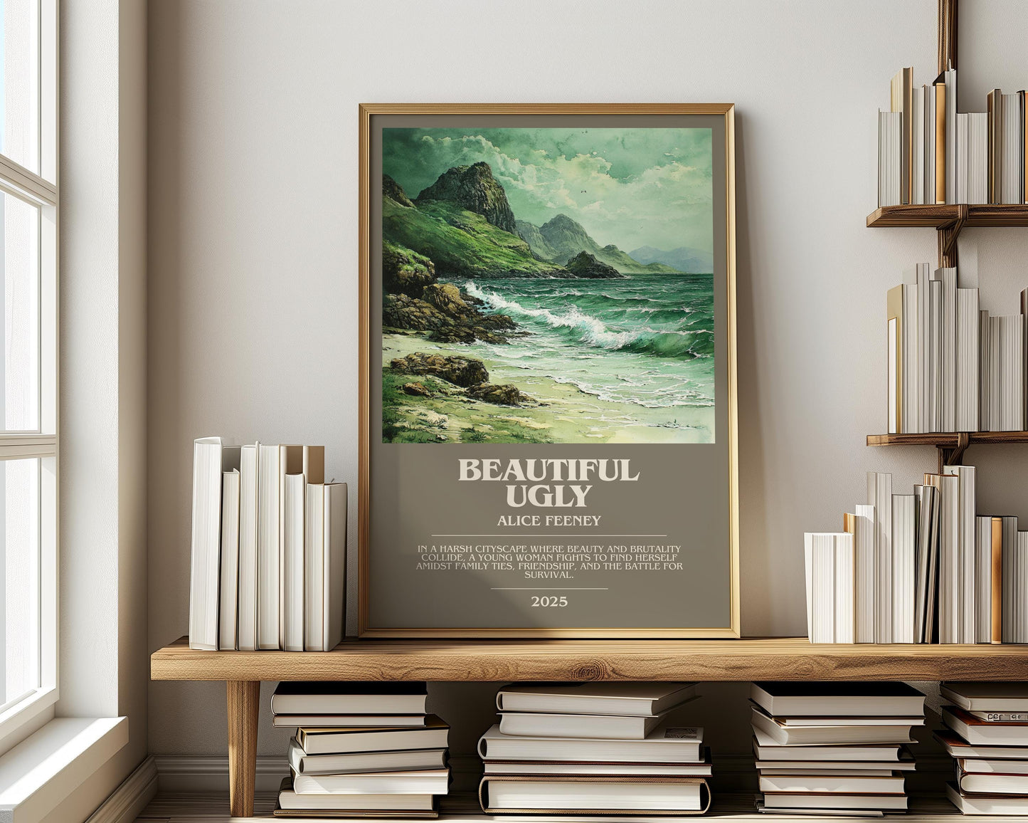 Beautiful Ugly by Alice Feeney | Descriptive Modern Book Art | Poster