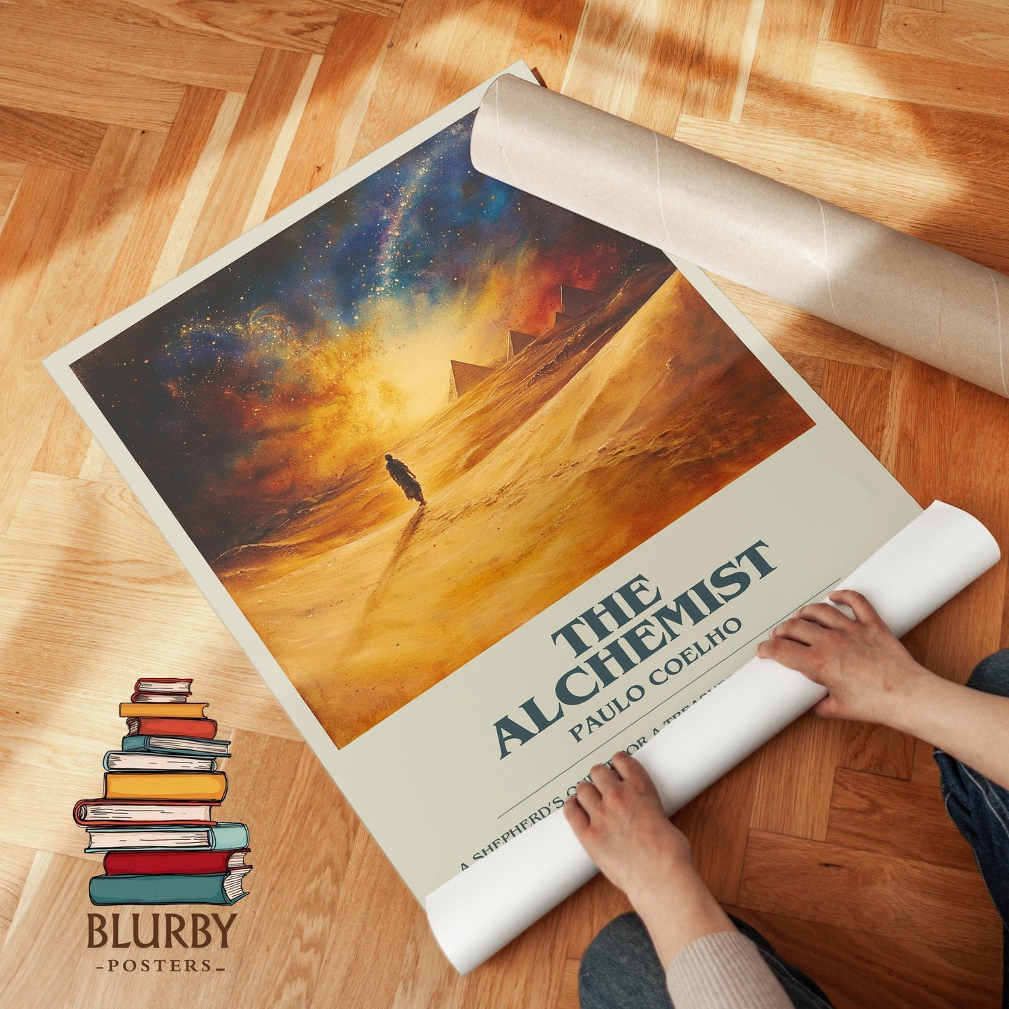 The Alchemist book poster packaging – museum-quality print rolled in protective tube
