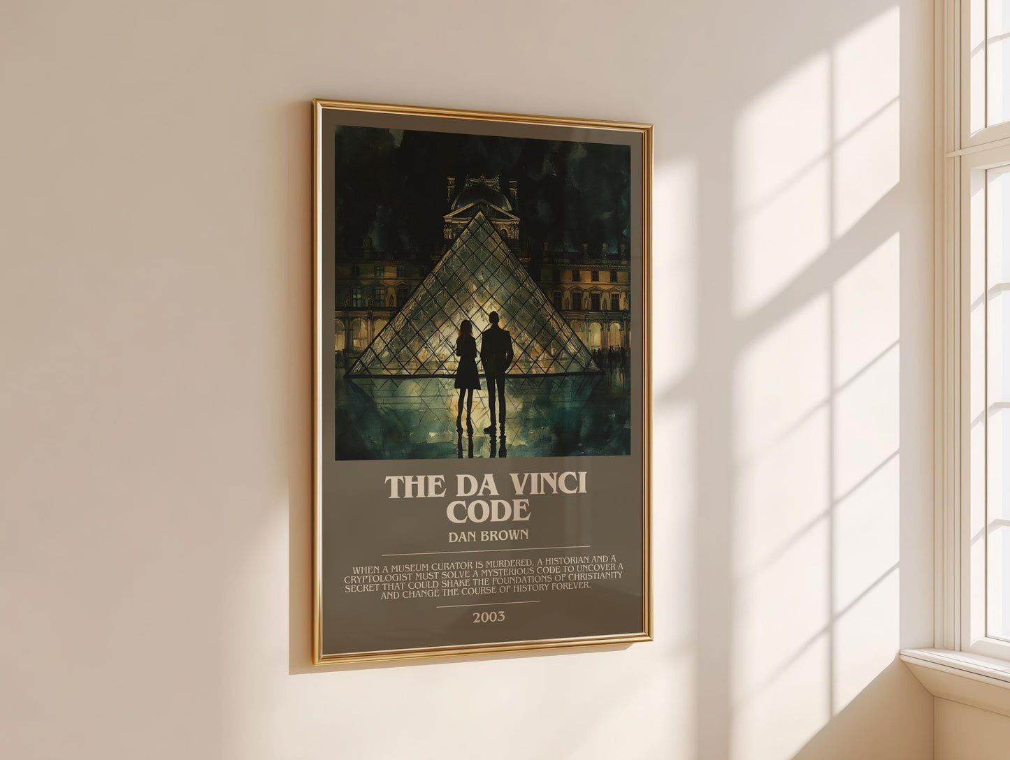 The Da Vinci Code bookish book poster framed on wall – thriller wall art
