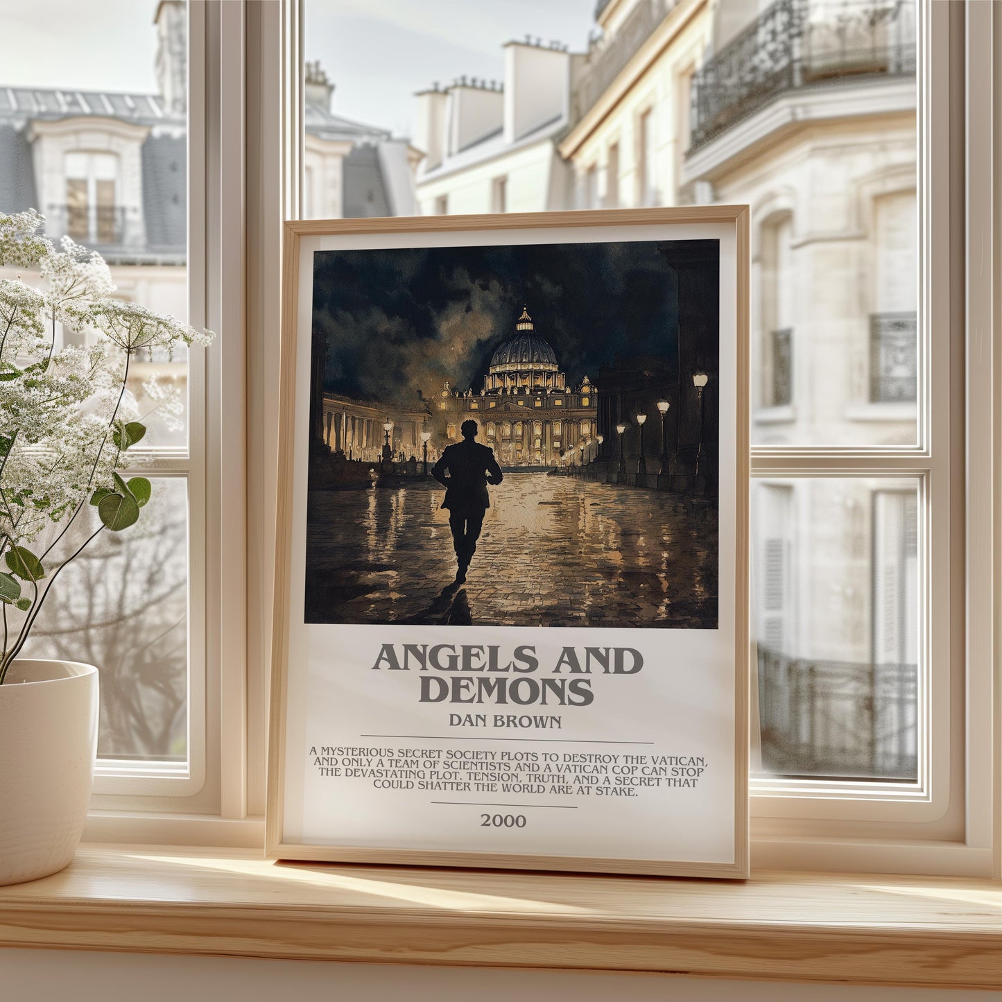 Angels and Demons by Dan Brown | Descriptive Modern Book Art | Poster