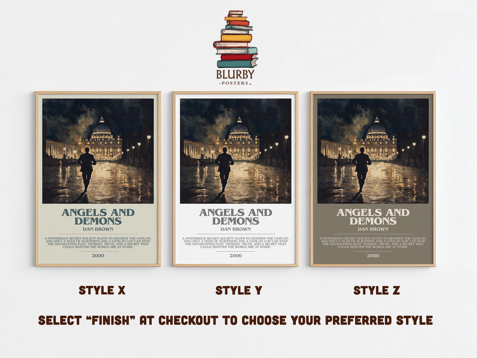 Angels and Demons by Dan Brown | Descriptive Modern Book Art | Poster