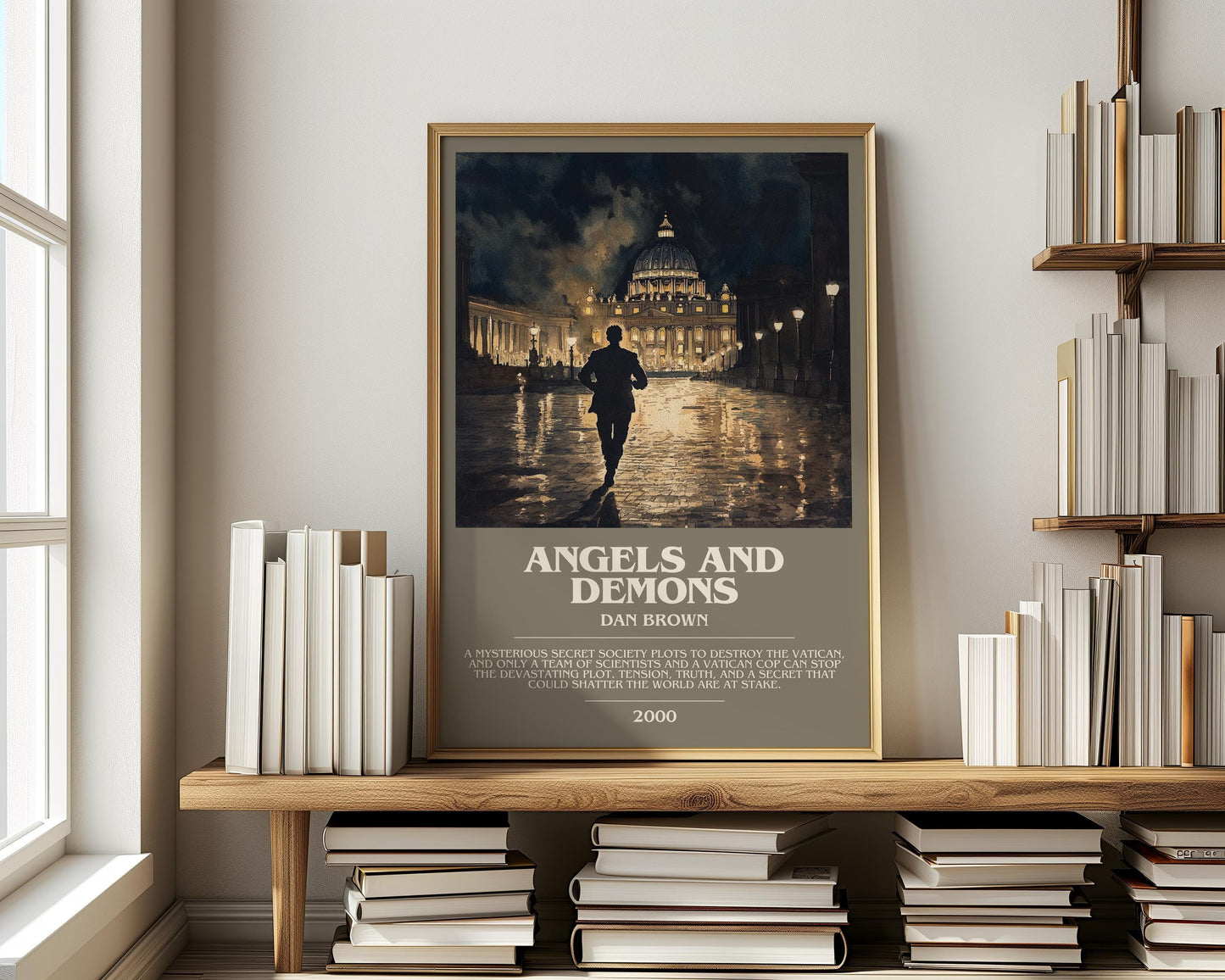 Angels and Demons by Dan Brown | Descriptive Modern Book Art | Poster
